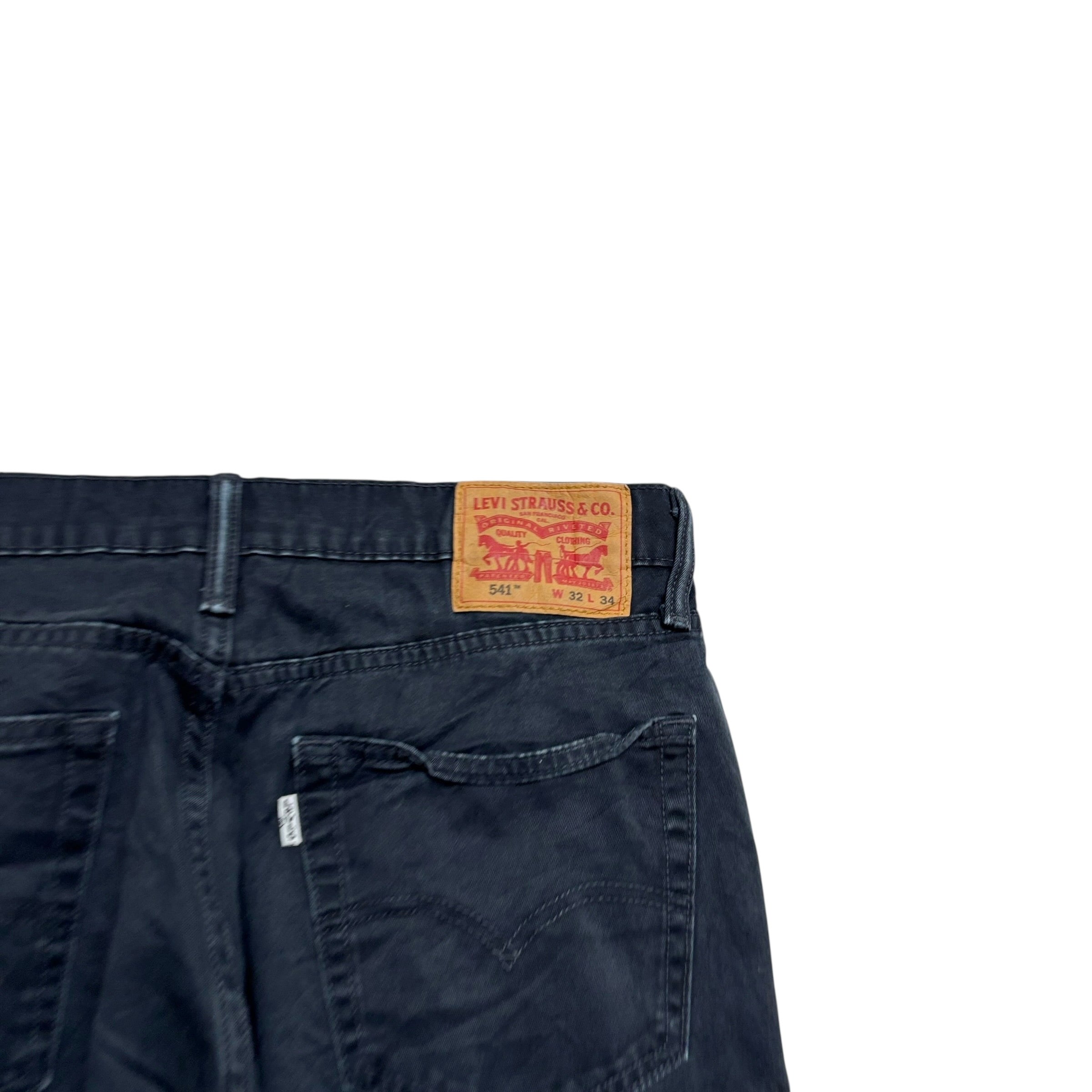 Levis 541 Trousers W32 L32 Mens Navy Blue Athletic Tapered Fit Stretch (E)