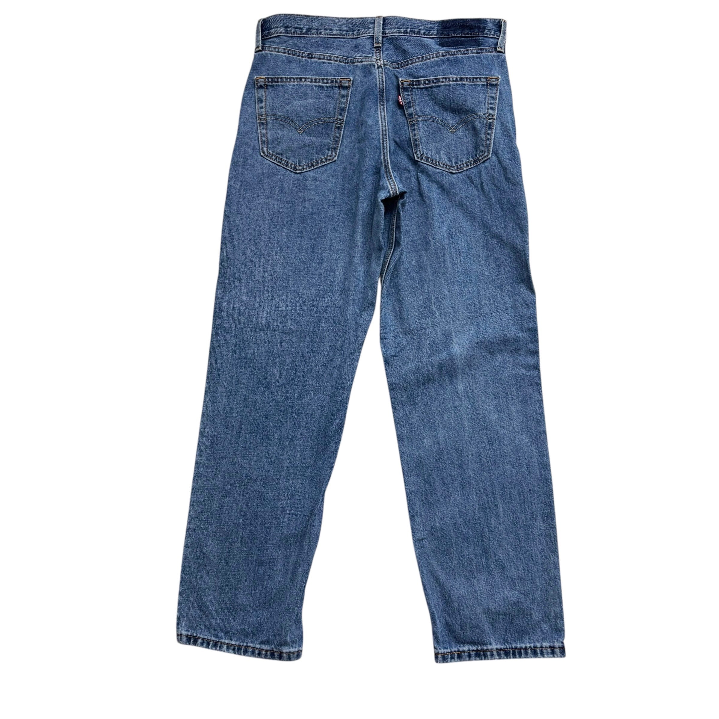 Levis 505 Jeans W35 L32 Mens Mid Blue Regular Straight Fit Denim