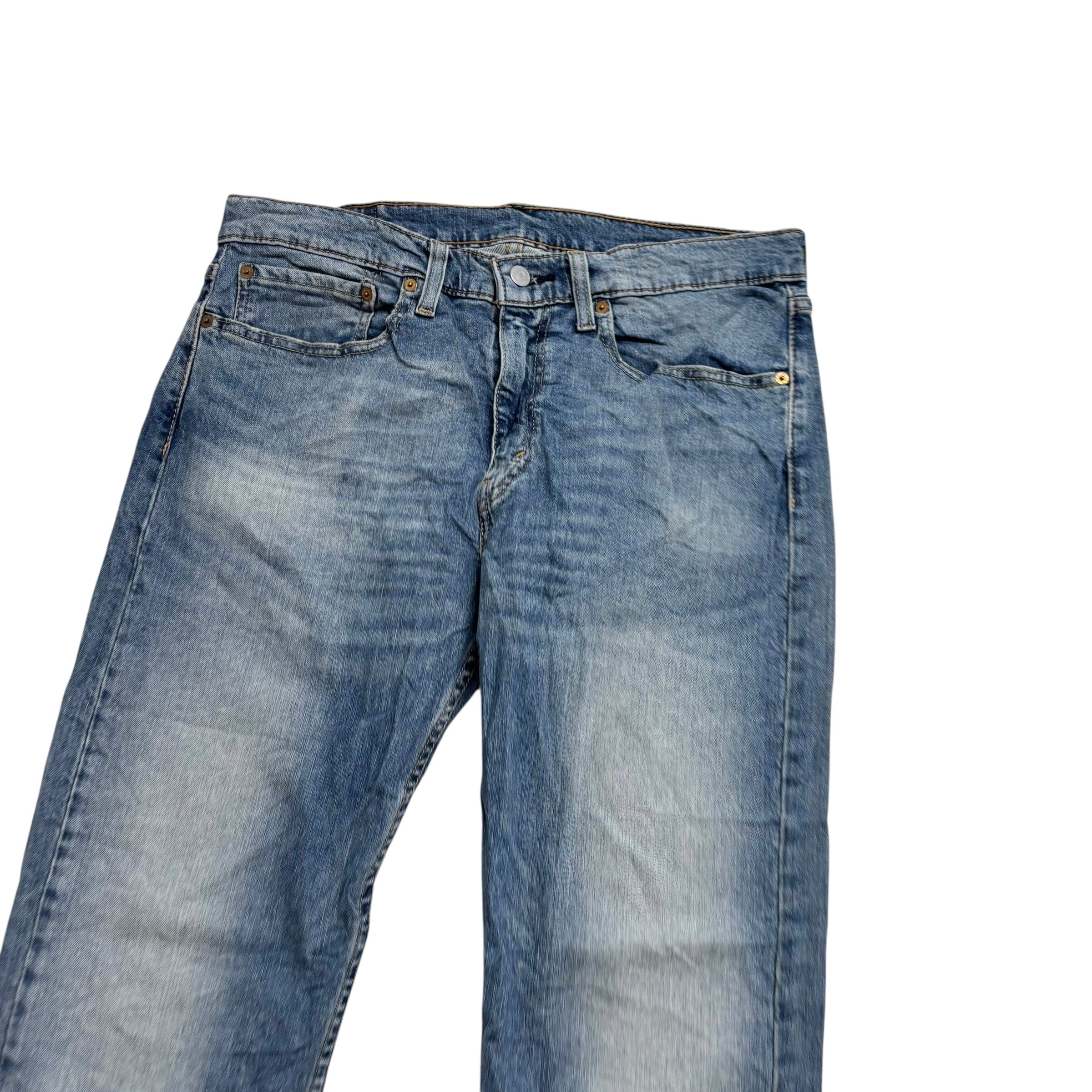Levis 502 Jeans W34 L30 Mens Mid Blue Regular Tapered Fit Stretch Denim (E)