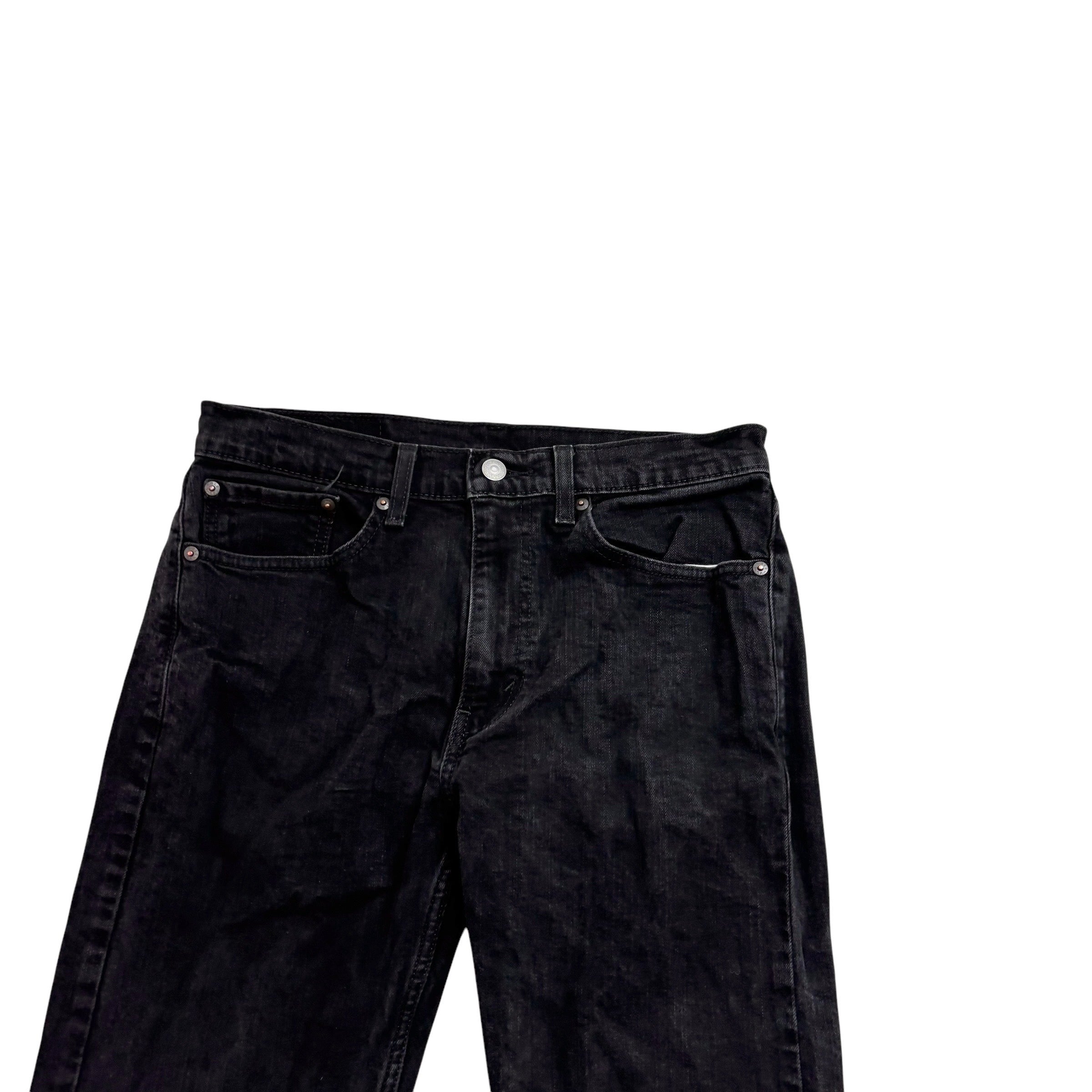 Levis 505 Jeans W31 L30 Mens Black Slim Straight Fit Stretch Denim (E)