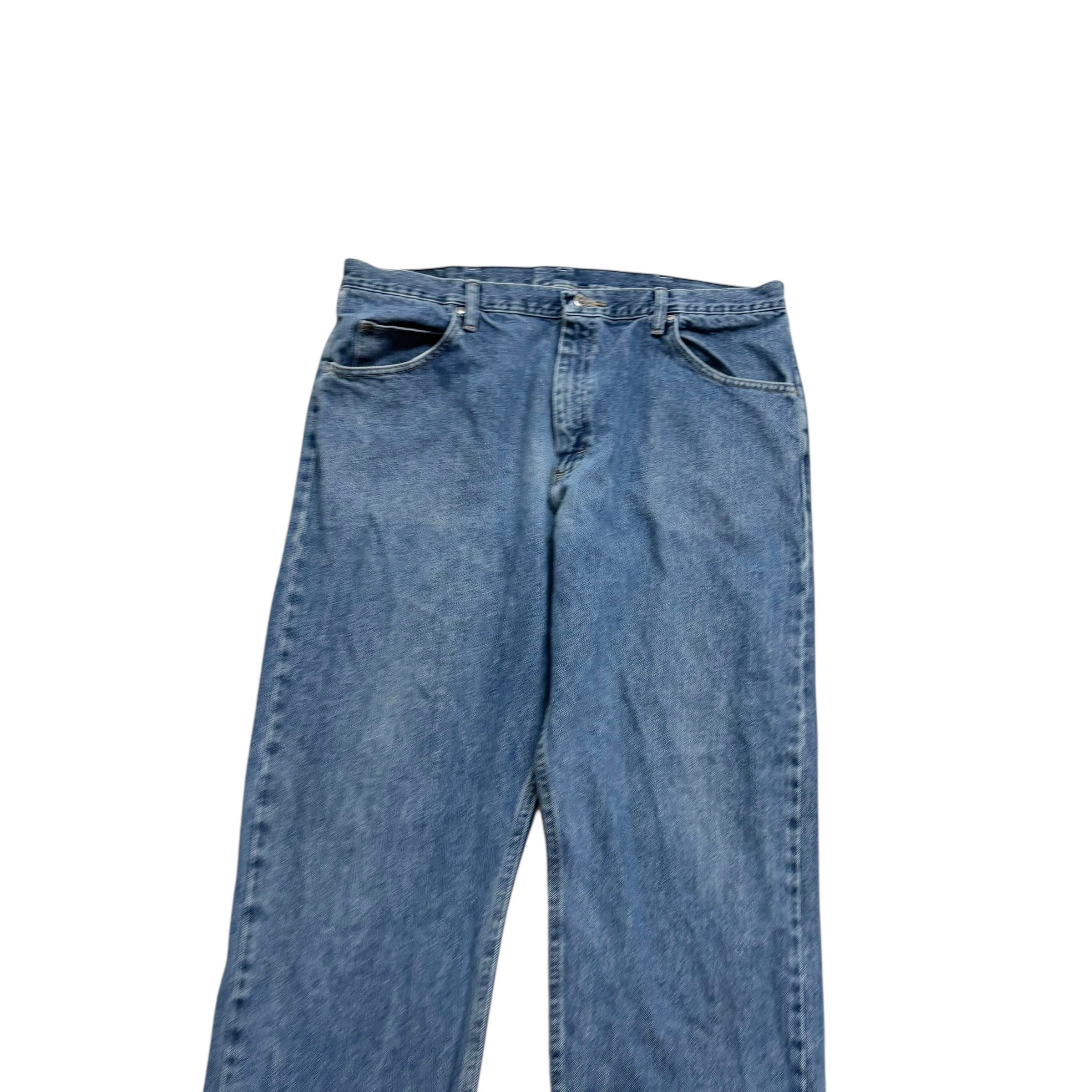 Wrangler Jeans W40 L32 Mens Mid Blue Relaxed Straight Fit Denim