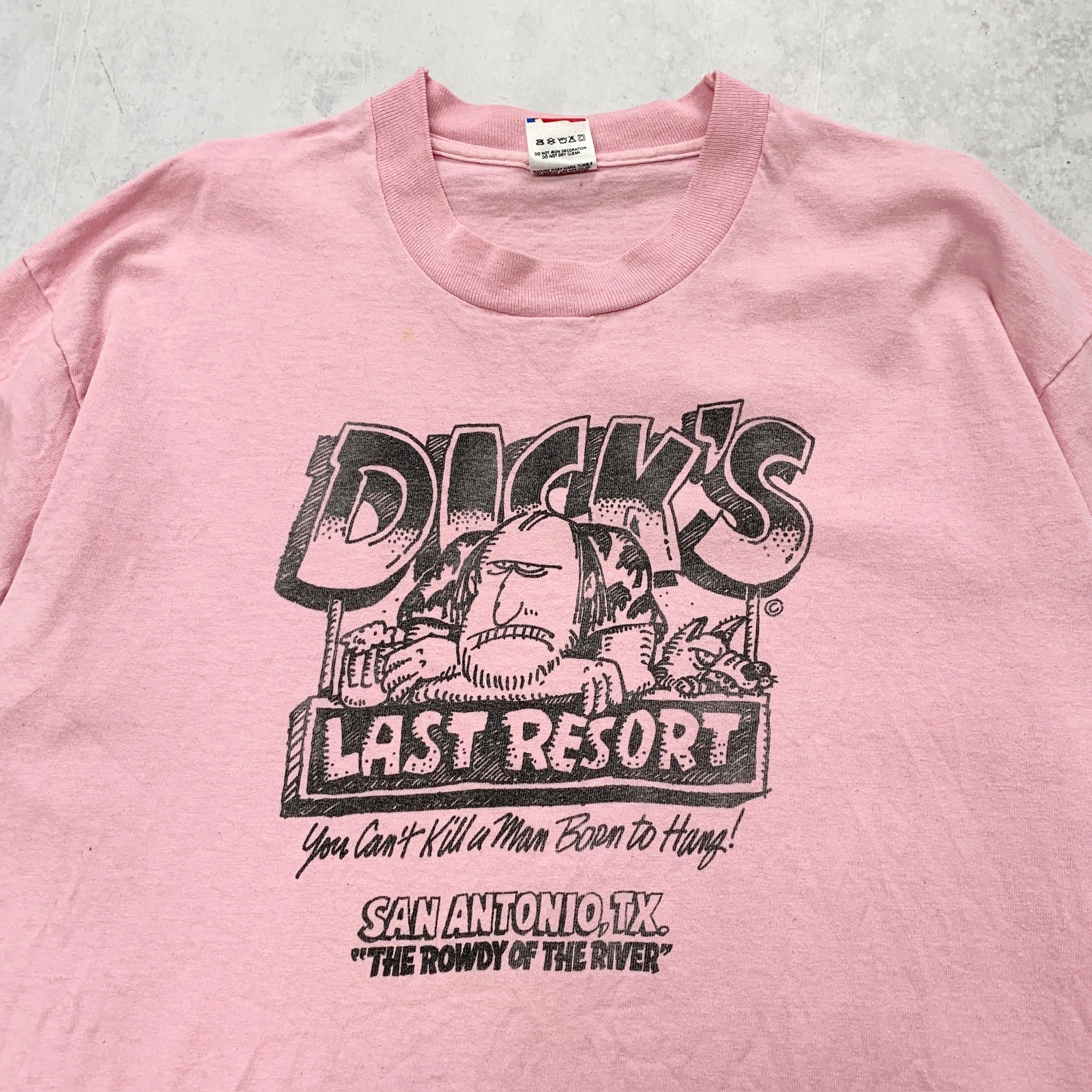 Vintage T Shirt Mens Large Pink Single Stitch Graphic Print 90s USA Tourist