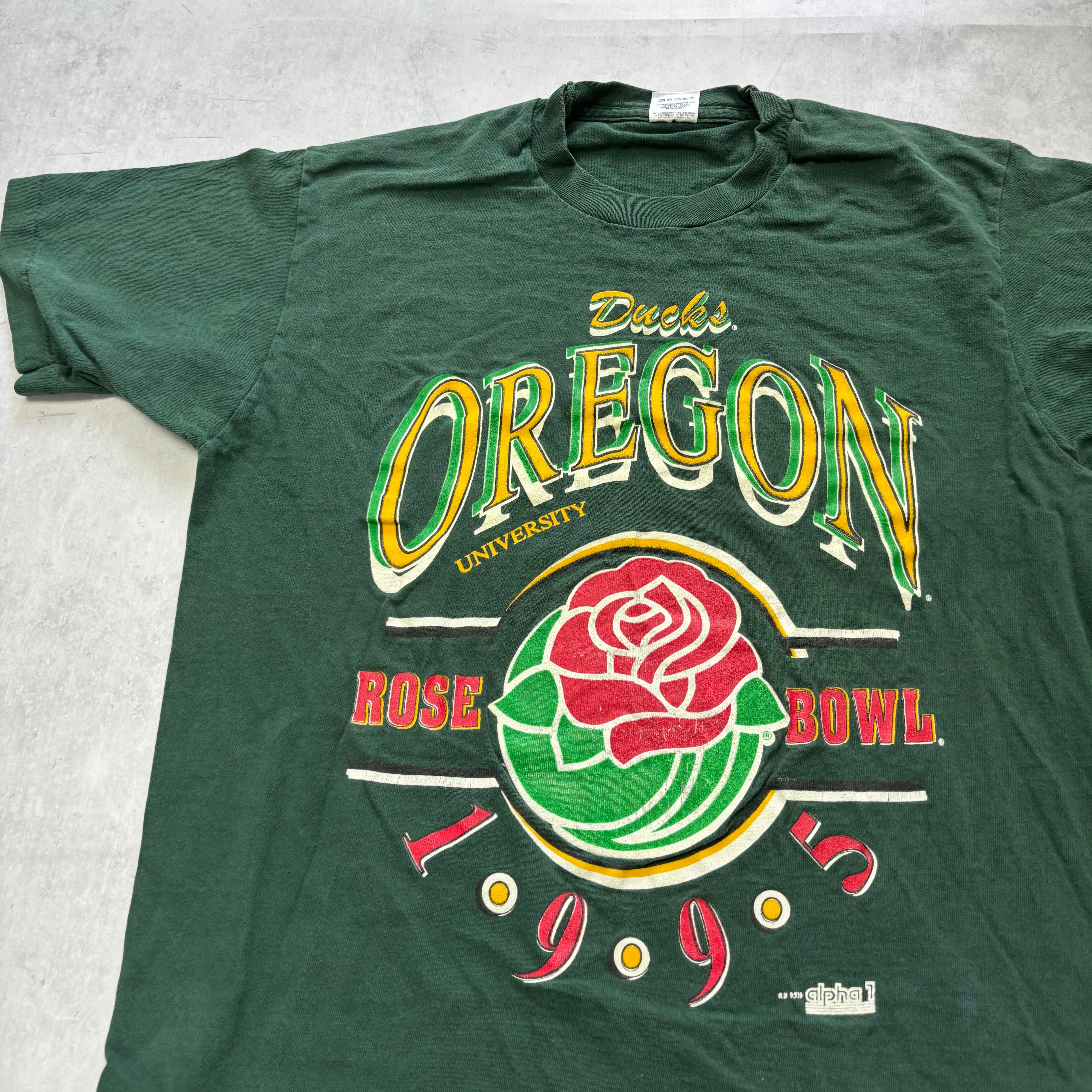 Vintage T Shirt Mens Medium Green Single Stitch Graphic Print 90s USA (E)