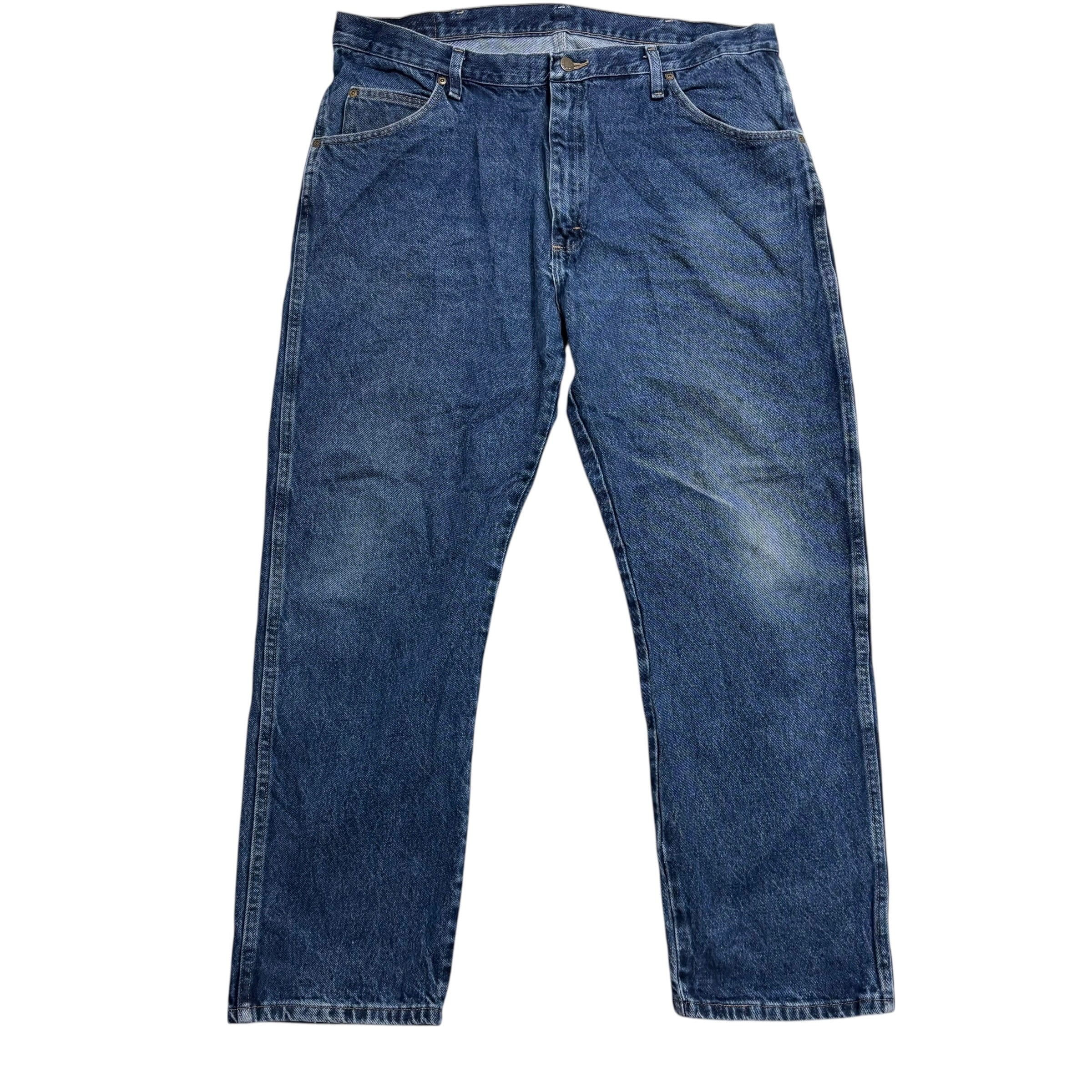 Wrangler Jeans W40 L30 Mens Mid Blue Regular Straight Fit Denim