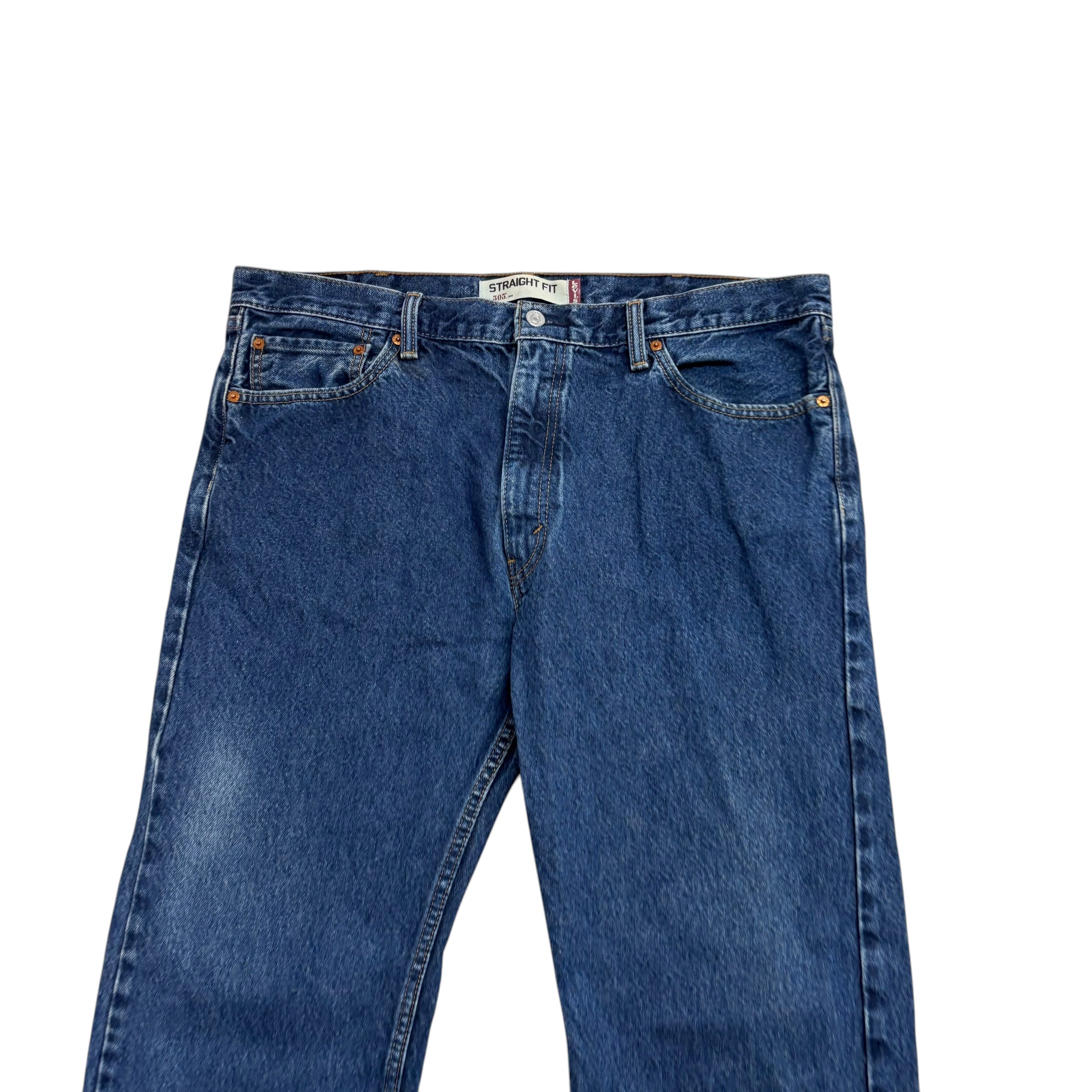Levis 505 Jeans W40 L32 Mens Mid Blue Regular Straight Fit Vintage Denim (E)