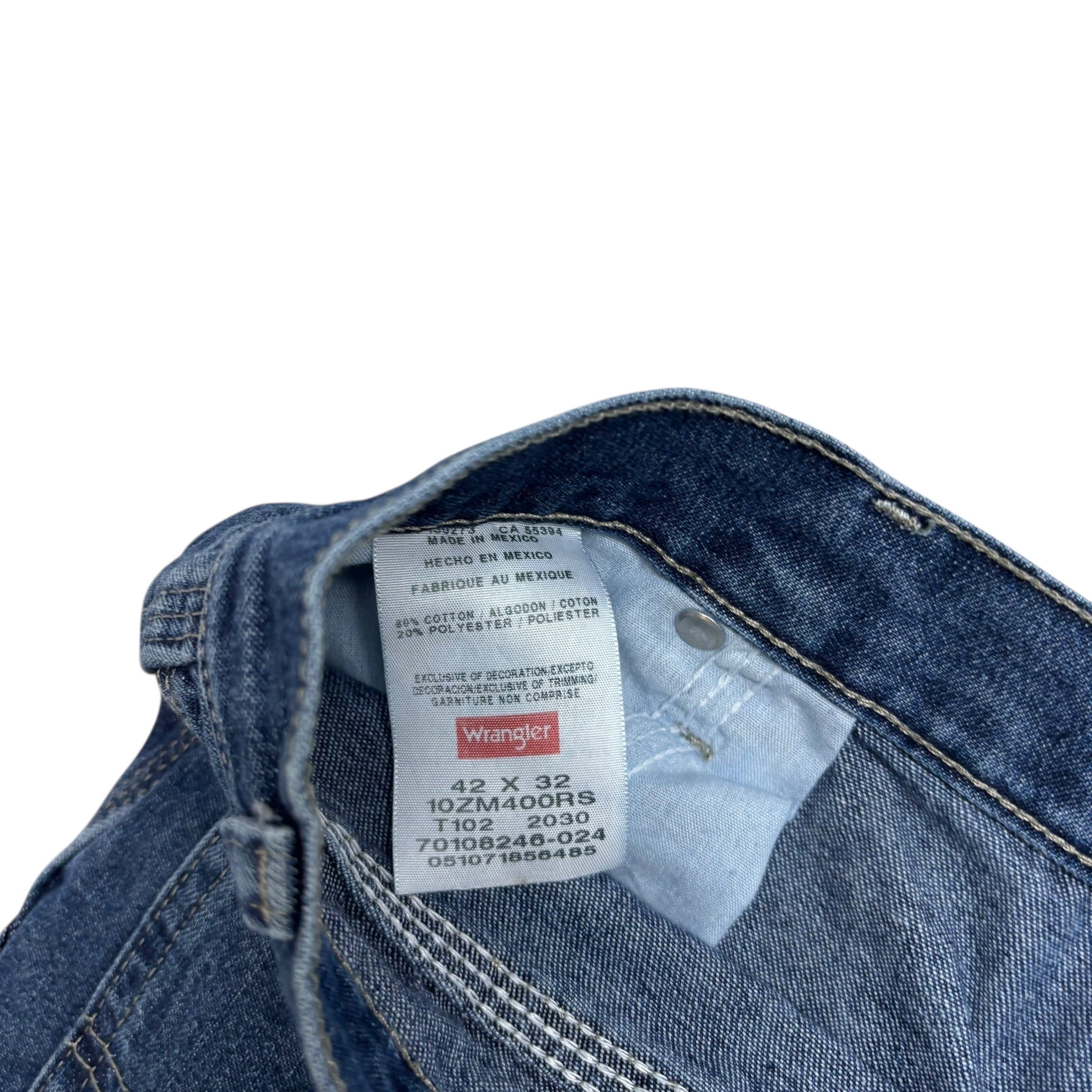 Wrangler Carpenter Jeans W42 L32 Mens Mid Blue Relaxed Straight Fit Denim