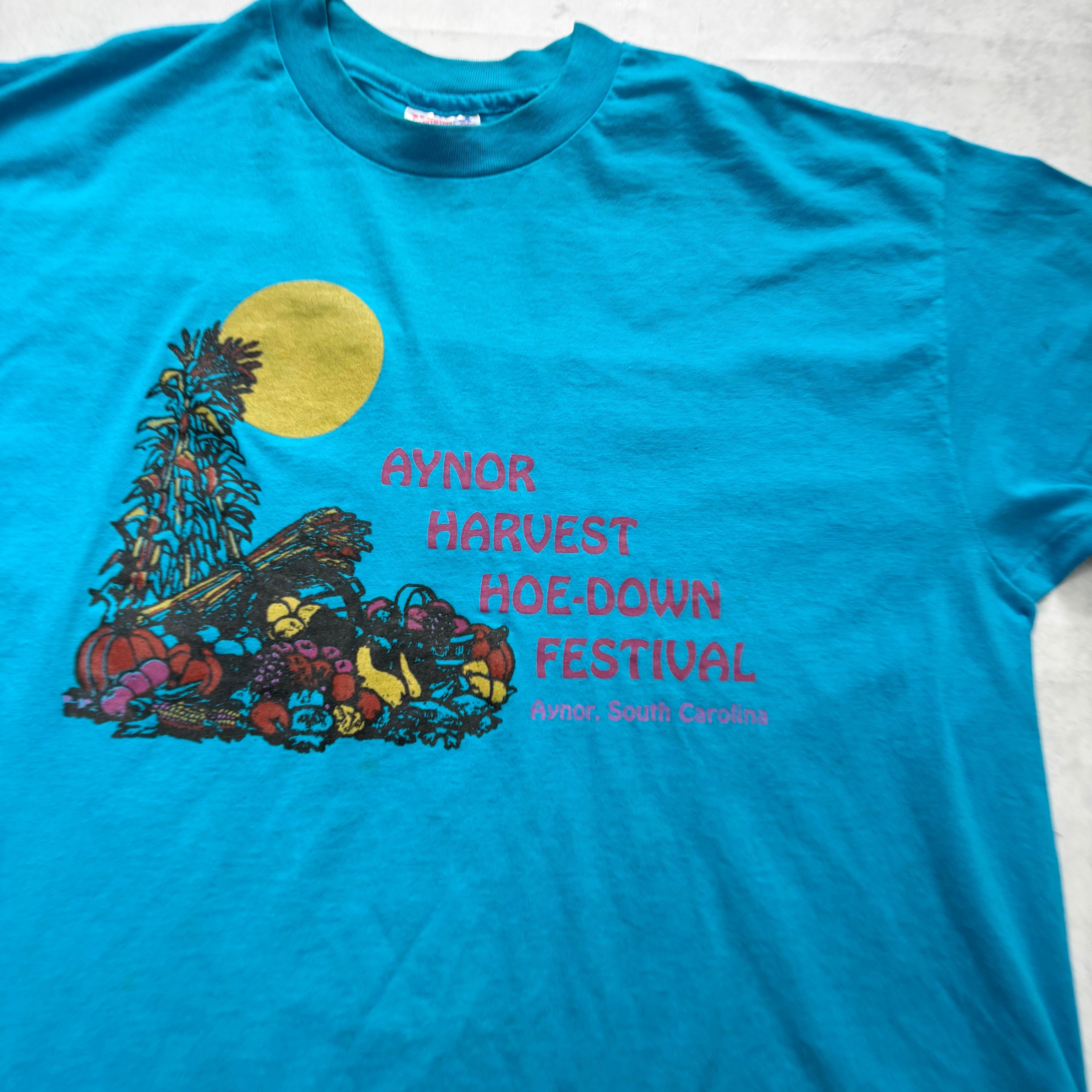 Vintage T Shirt Mens XL Blue Single Stitch Graphic Print 90s USA (E)