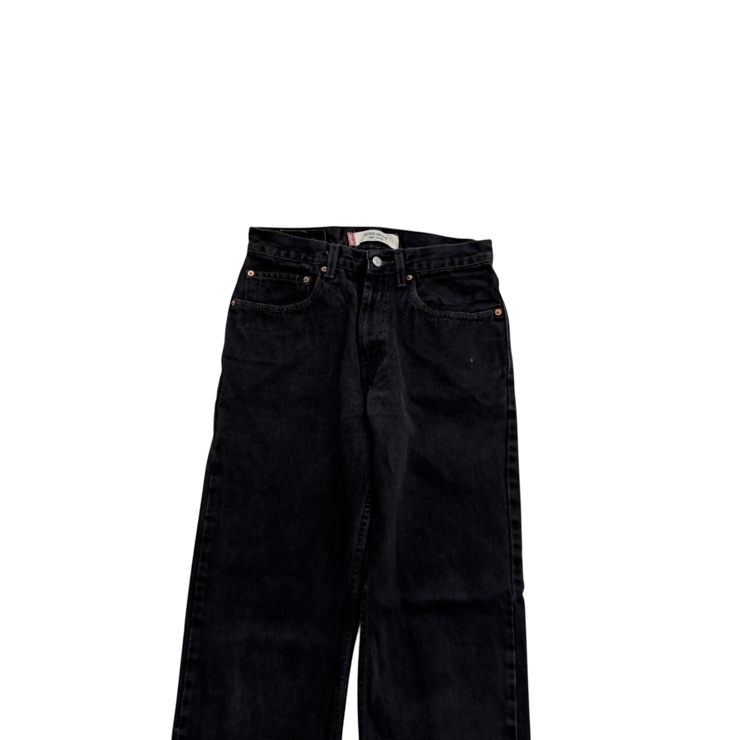 Levis 505 Jeans W29 L33 Mens Black Regular Straight Fit Vintage Denim (F)