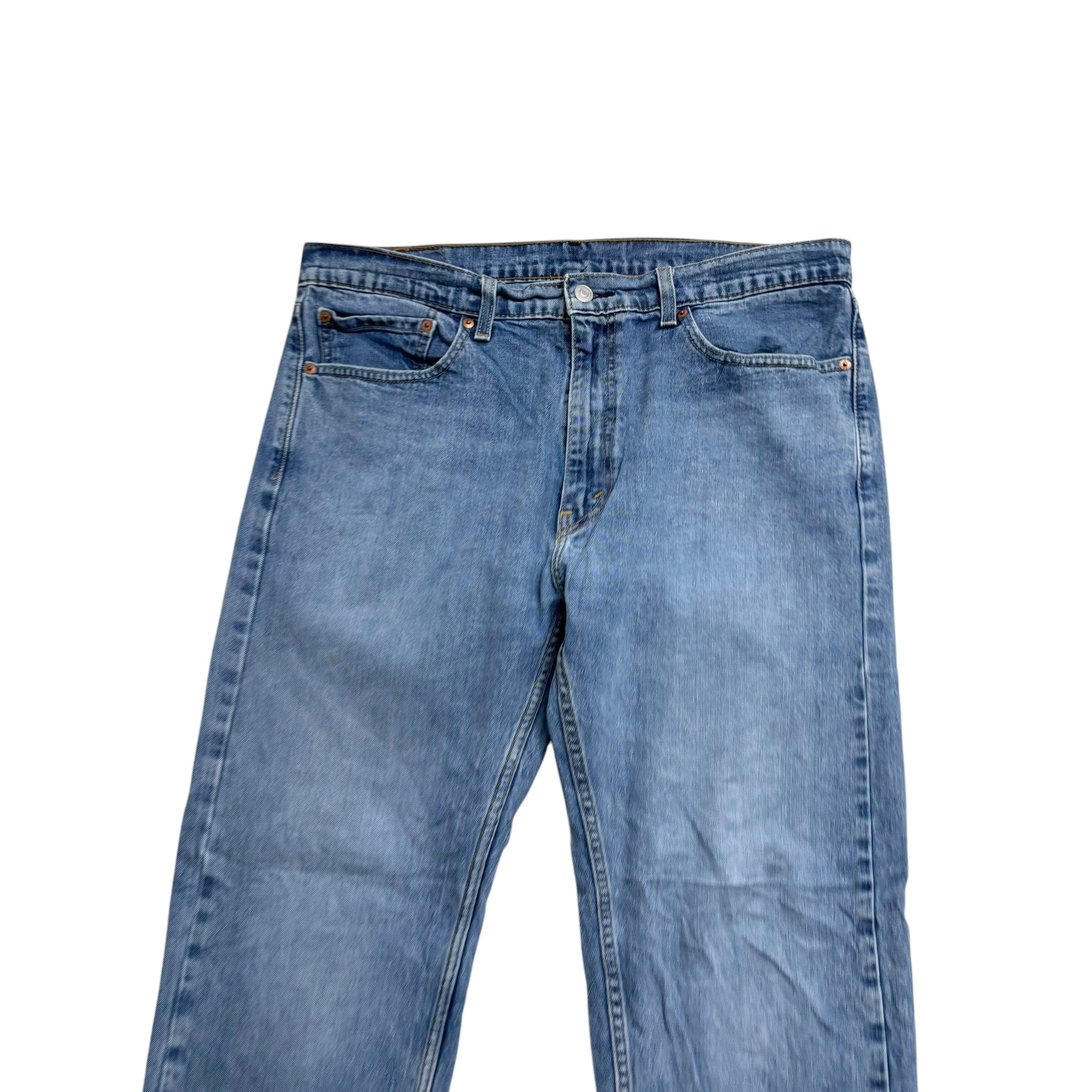 Levis 505 Jeans W36 L30 Mens Light Blue Regular Straight Fit Stretch Denim
