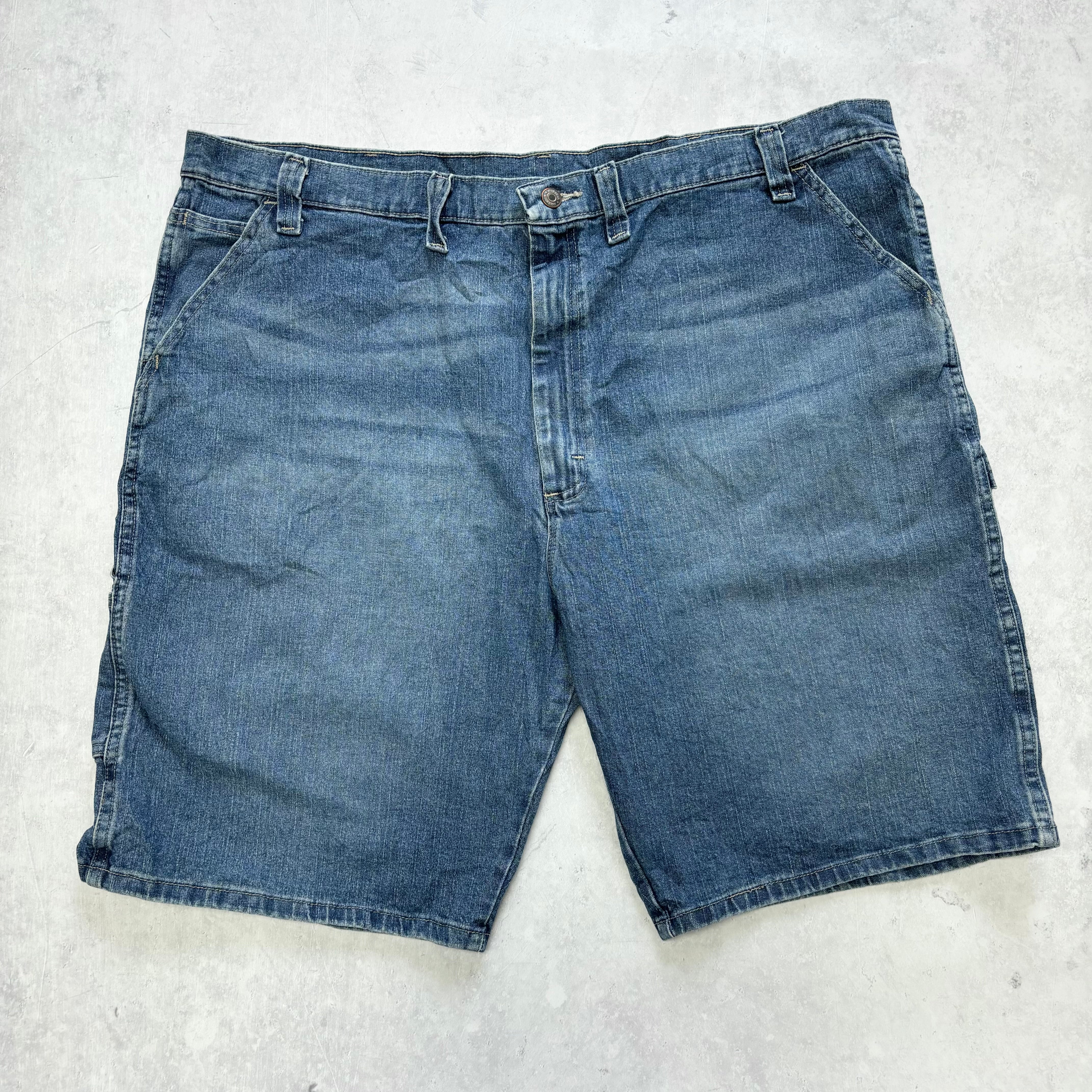 Vintage Wrangler Jorts W46 Mens Denim Shorts Mid Blue Baggy Relaxed Carpenter