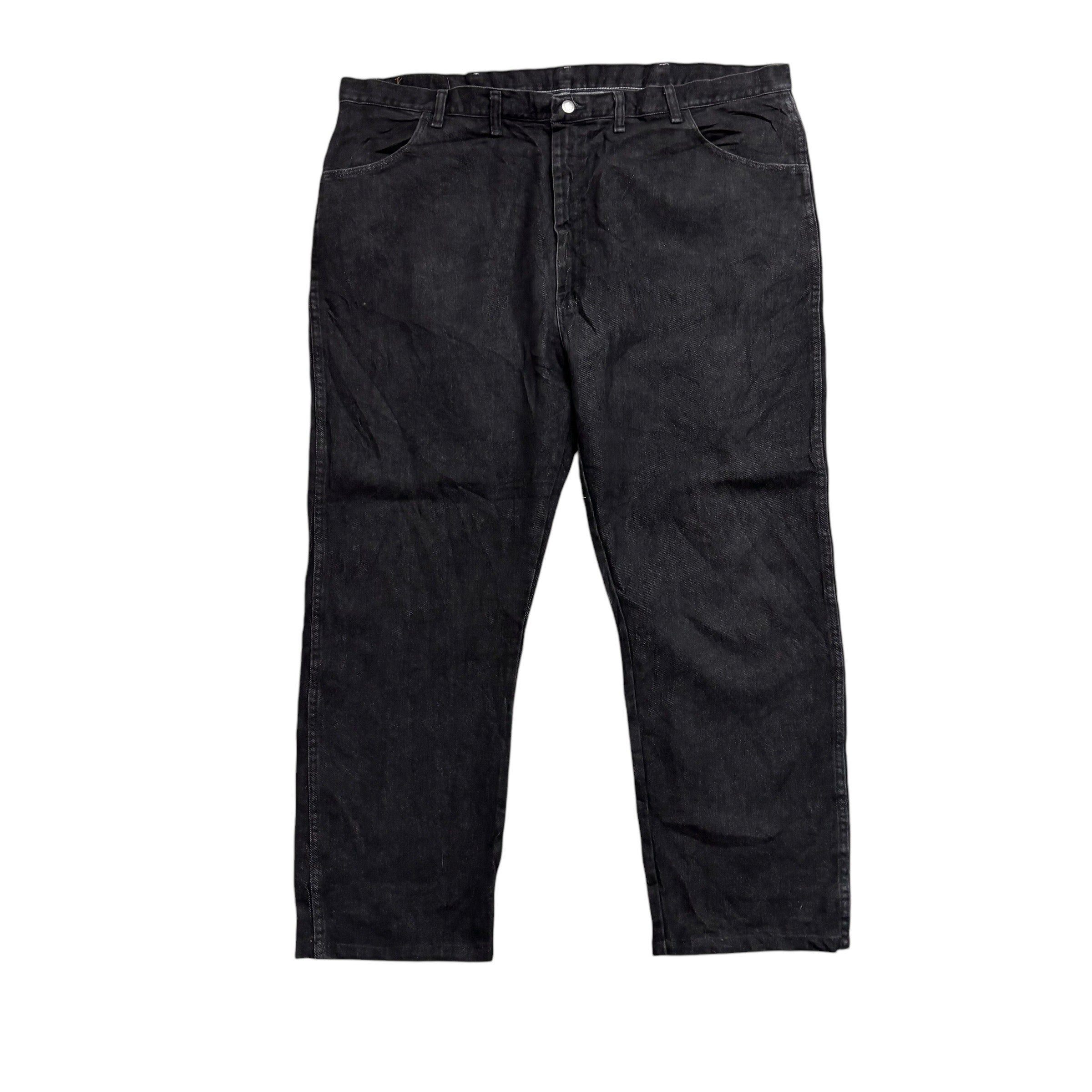 Wrangler Jeans W46 L30 Mens Black Relaxed Straight Fit Vintage Denim (E)