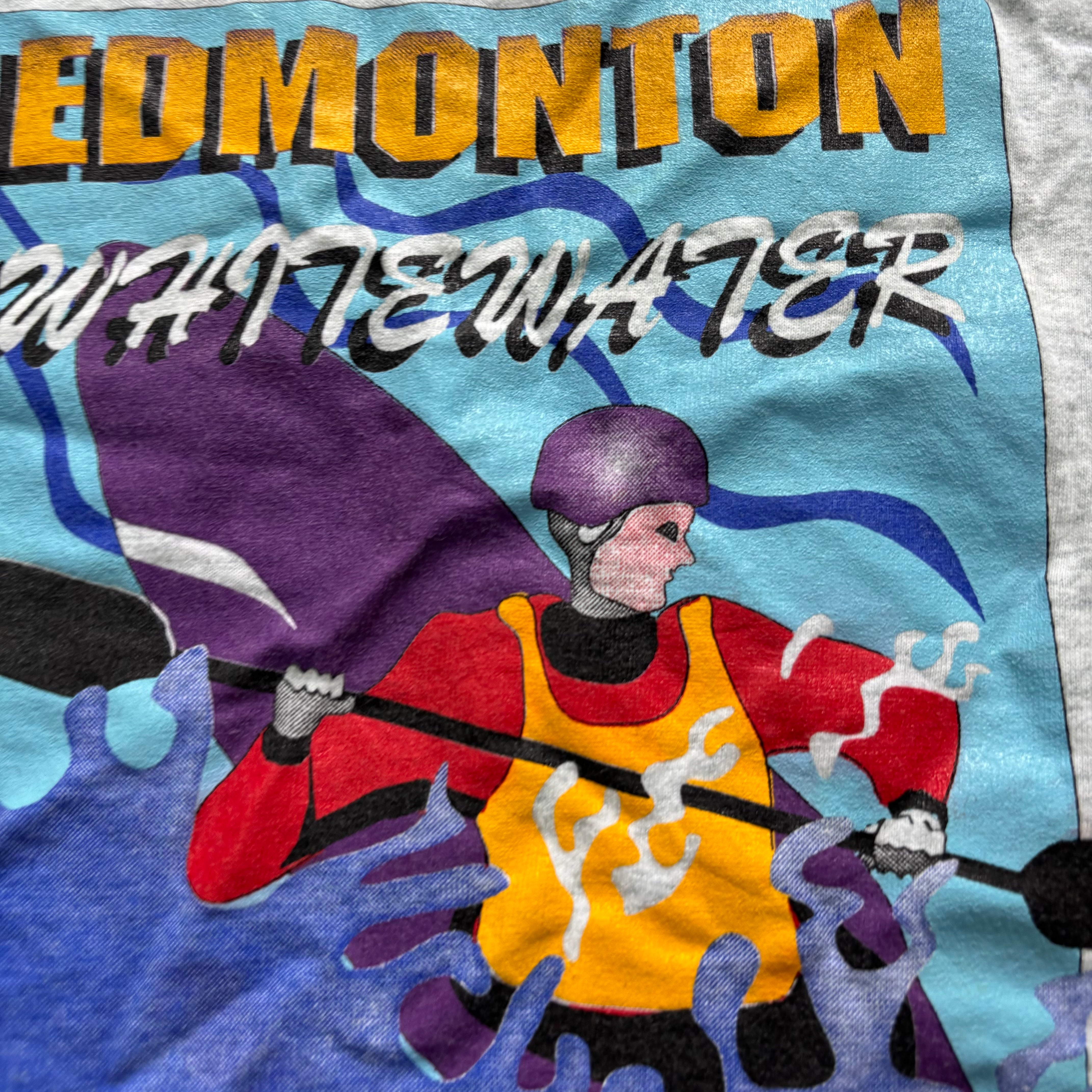 Vintage T Shirt Mens Medium Grey Single Stitch Graphic Print 90s USA (E)