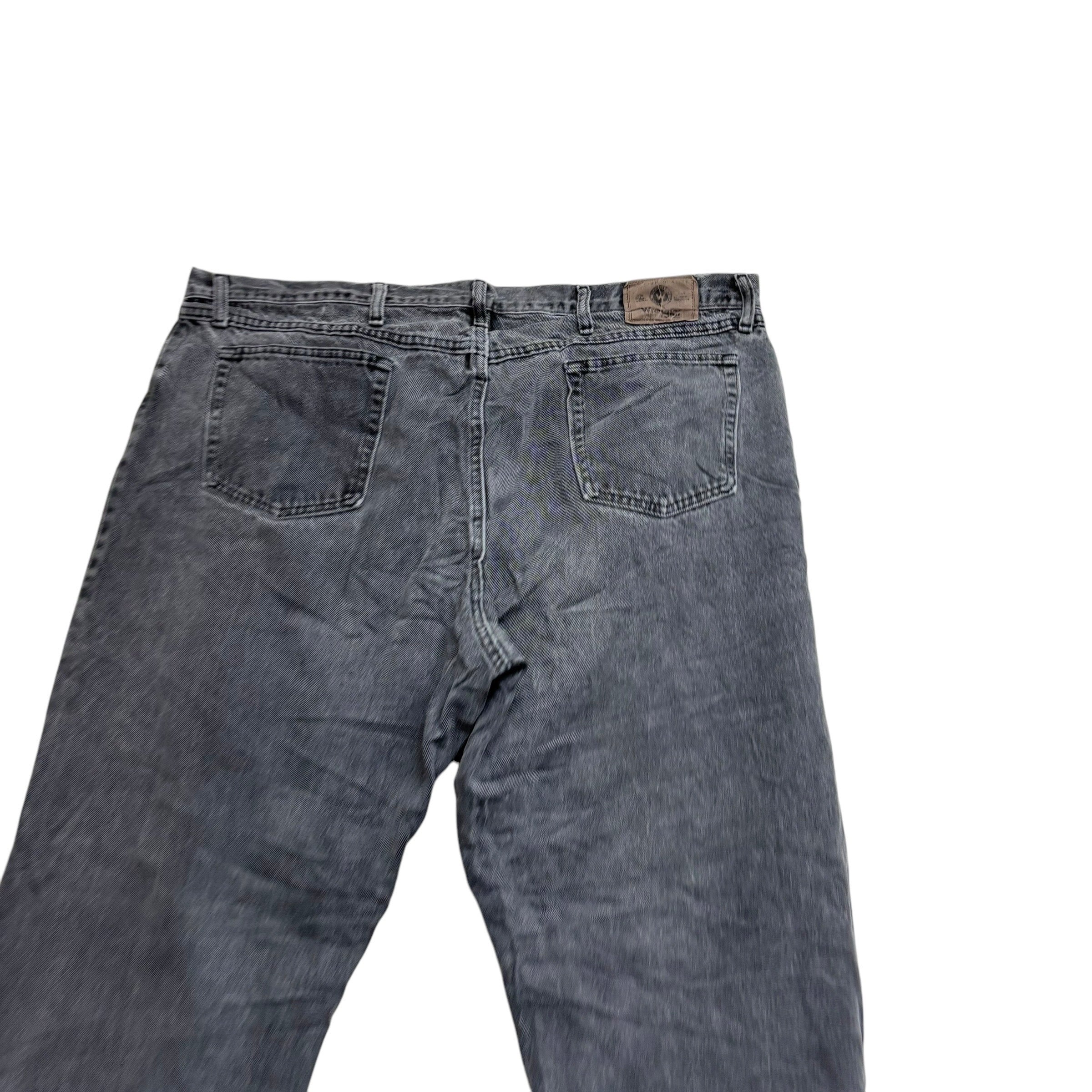Wrangler Jeans W44 L32 Mens Grey Relaxed Straight Fit Vintage Denim