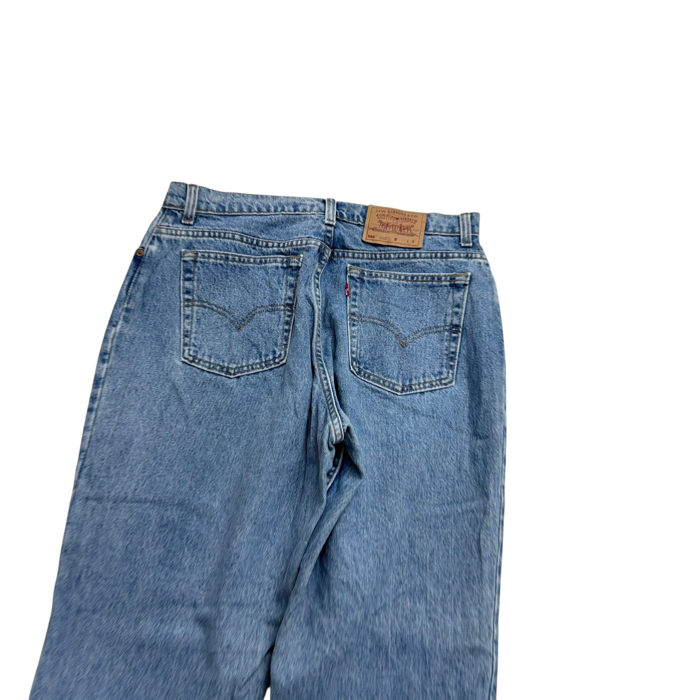 Levis 550 Jeans W34 L30 Womens Light Blue Relaxed Tapered Fit Vintage