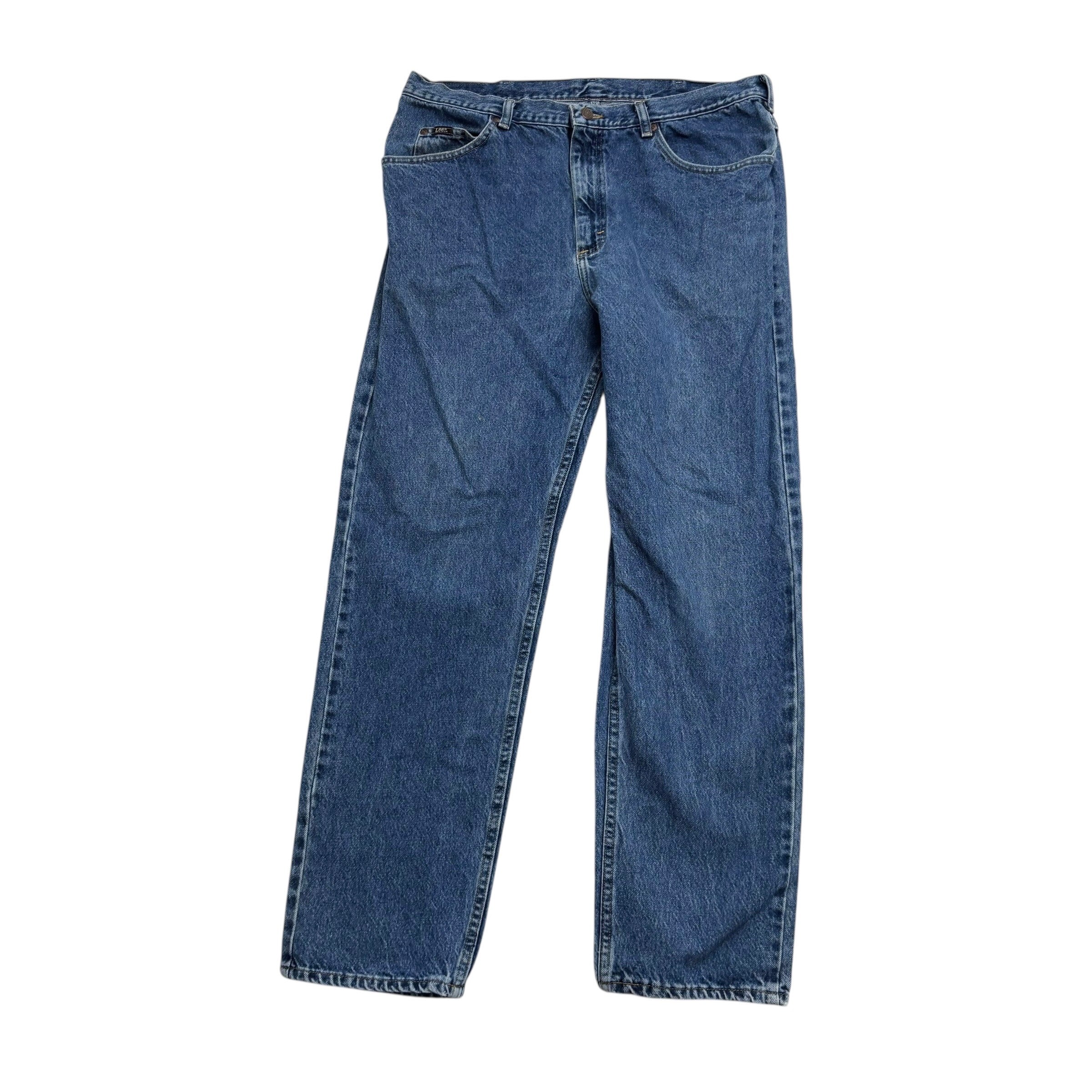 Lee Jeans W36 L32 Mens Mid Blue Regular Straight Fit Vintage Denim