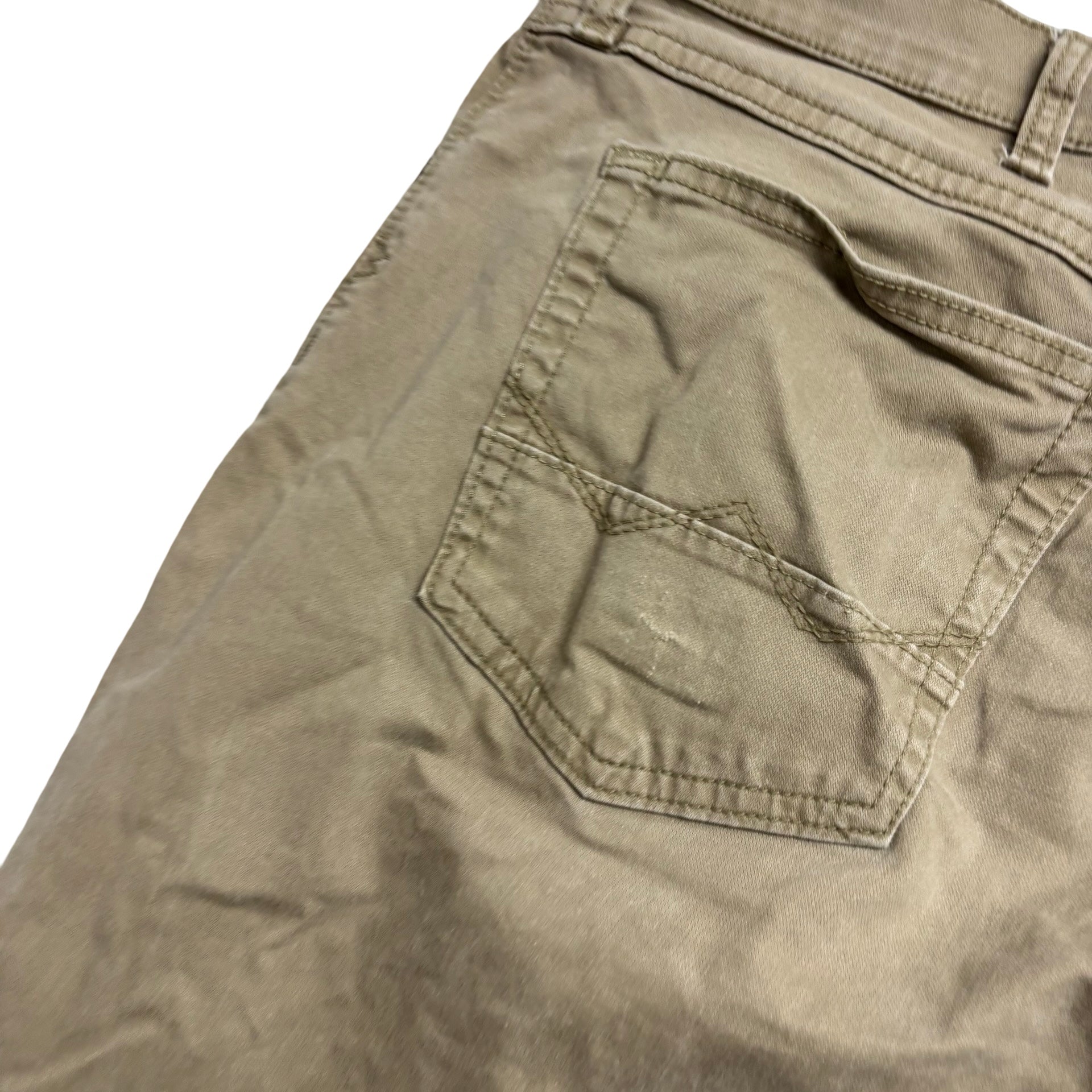 Wrangler Trousers W40 L30 Mens Beige Regular Straight Fit Stretch Pants