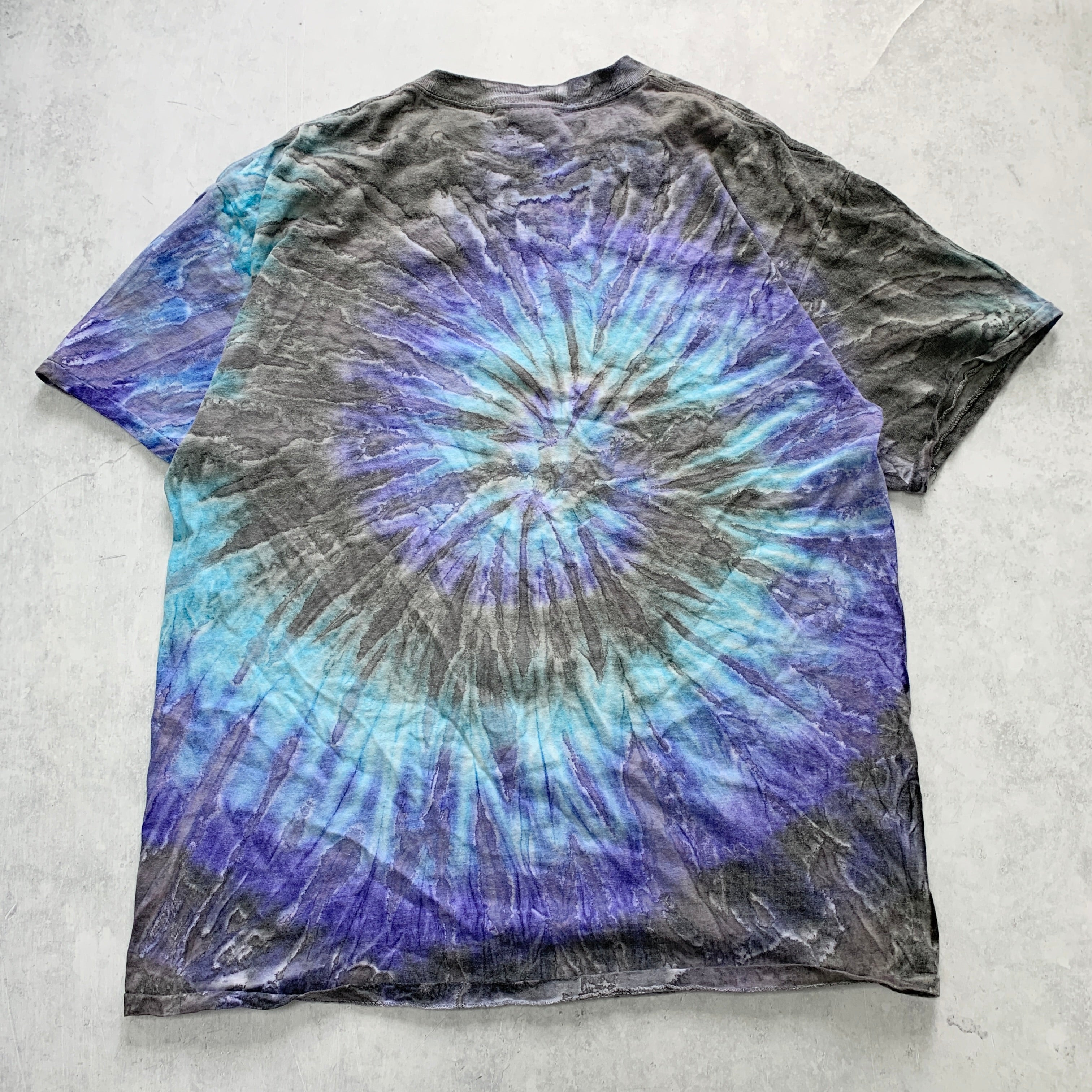 Vintage T Shirt Mens XL Grey Tie Die Single Stitch Graphic Print 90s Baseball