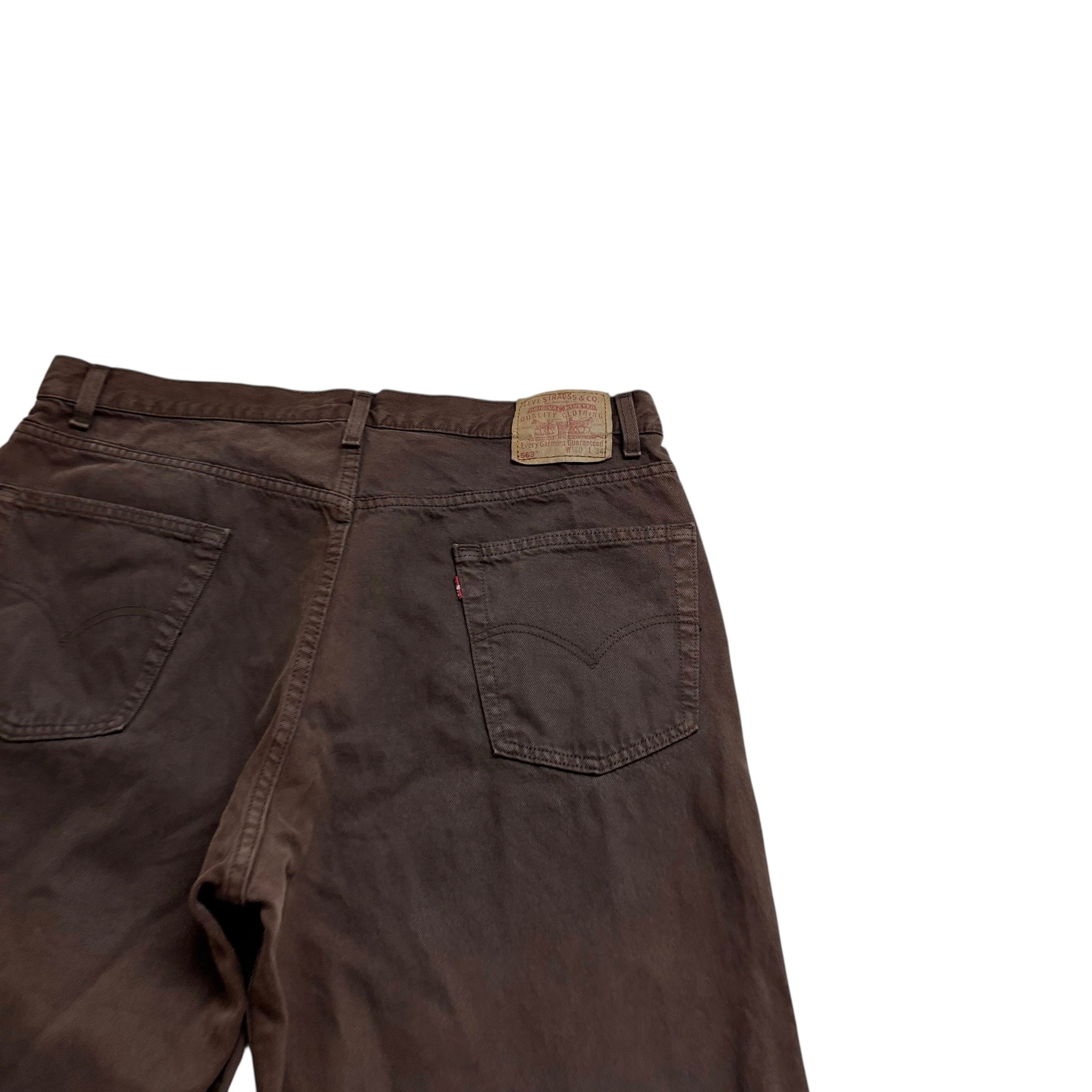 Levis 569 Jeans W40 L34 Mens Brown Baggy Relaxed Straight Fit USA Made Vintage