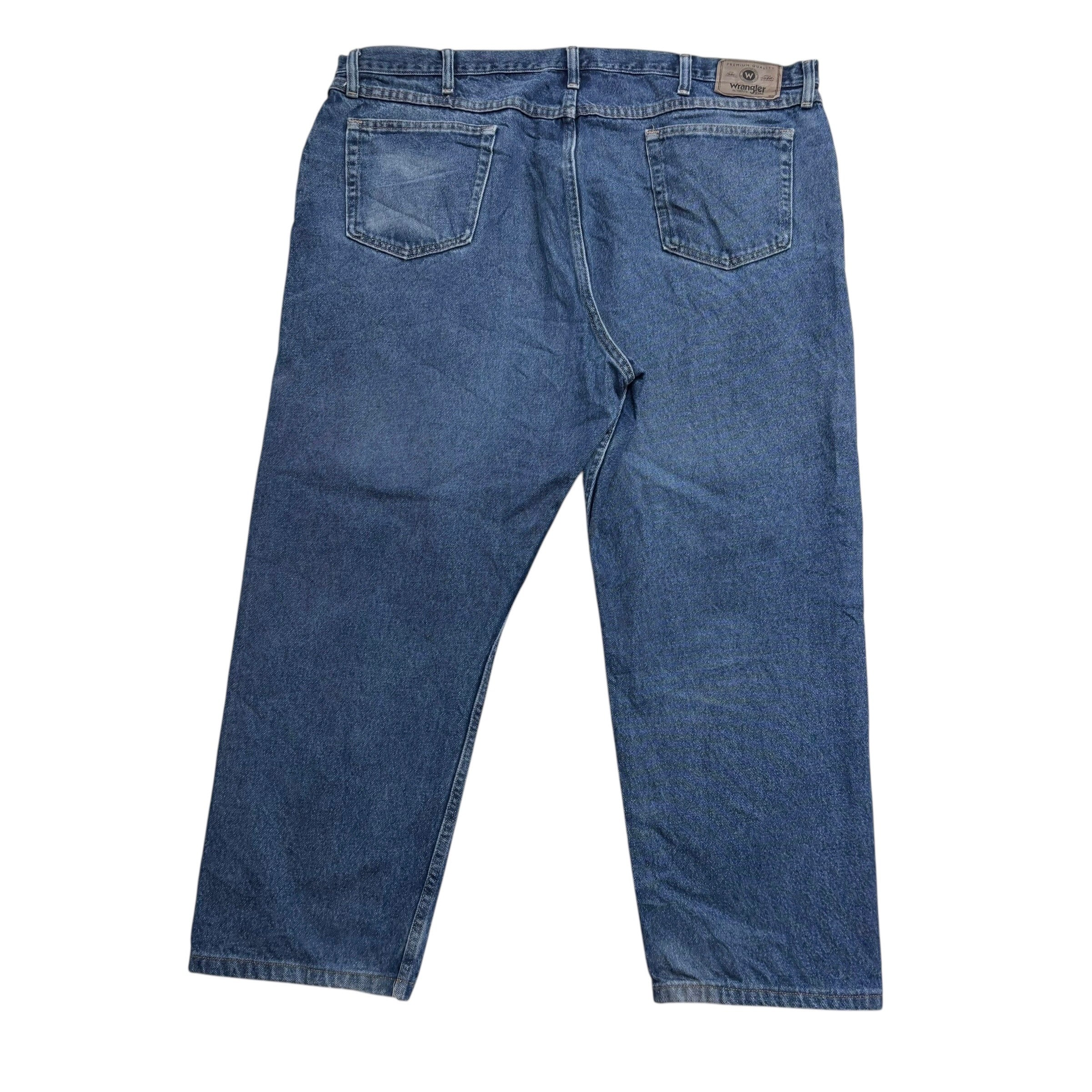 Wrangler Jeans W44 L29 Mens Mid Blue Relaxed Straight Fit Denim