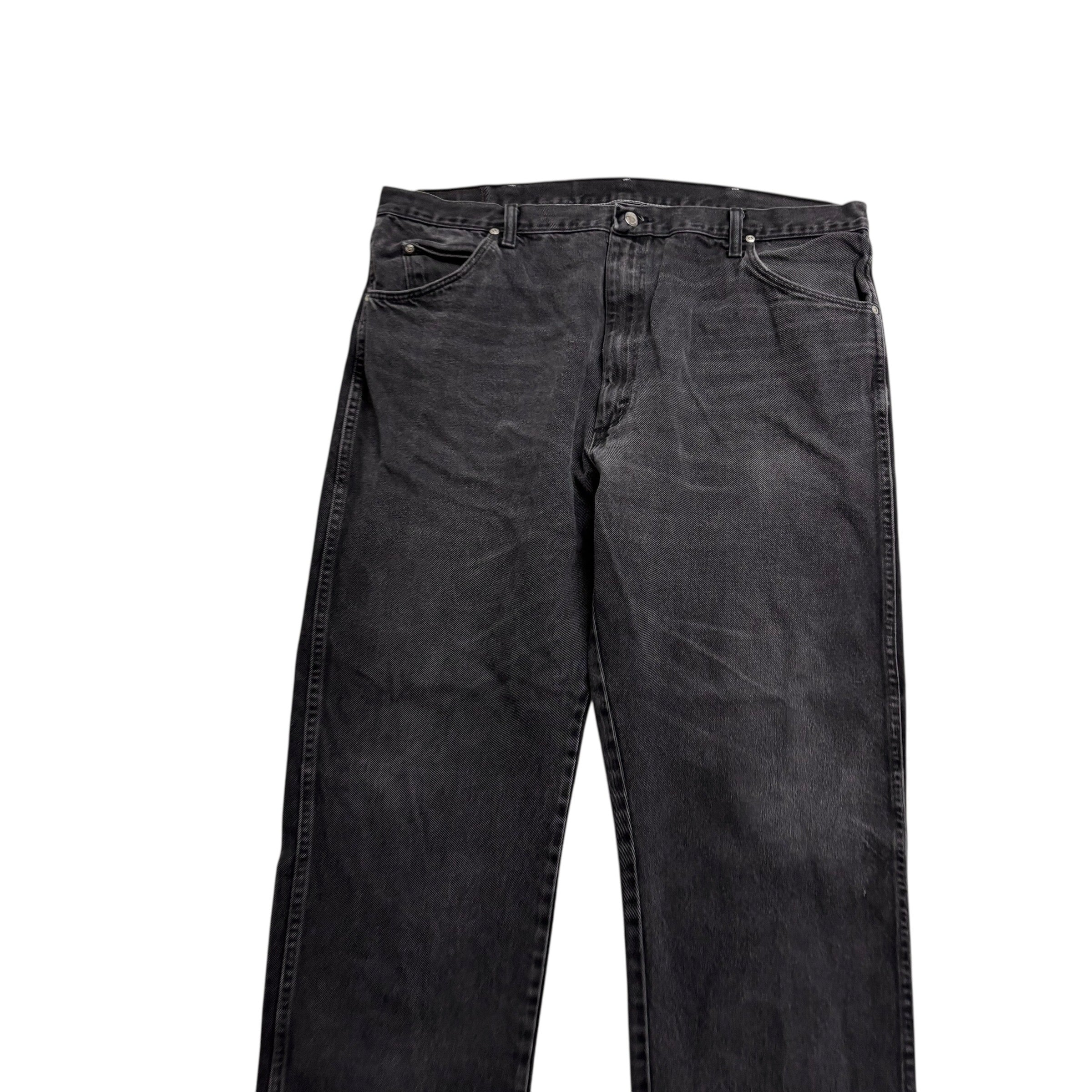 Wrangler Jeans W40 L30 Mens Black Regular Straight Fit Vintage Denim