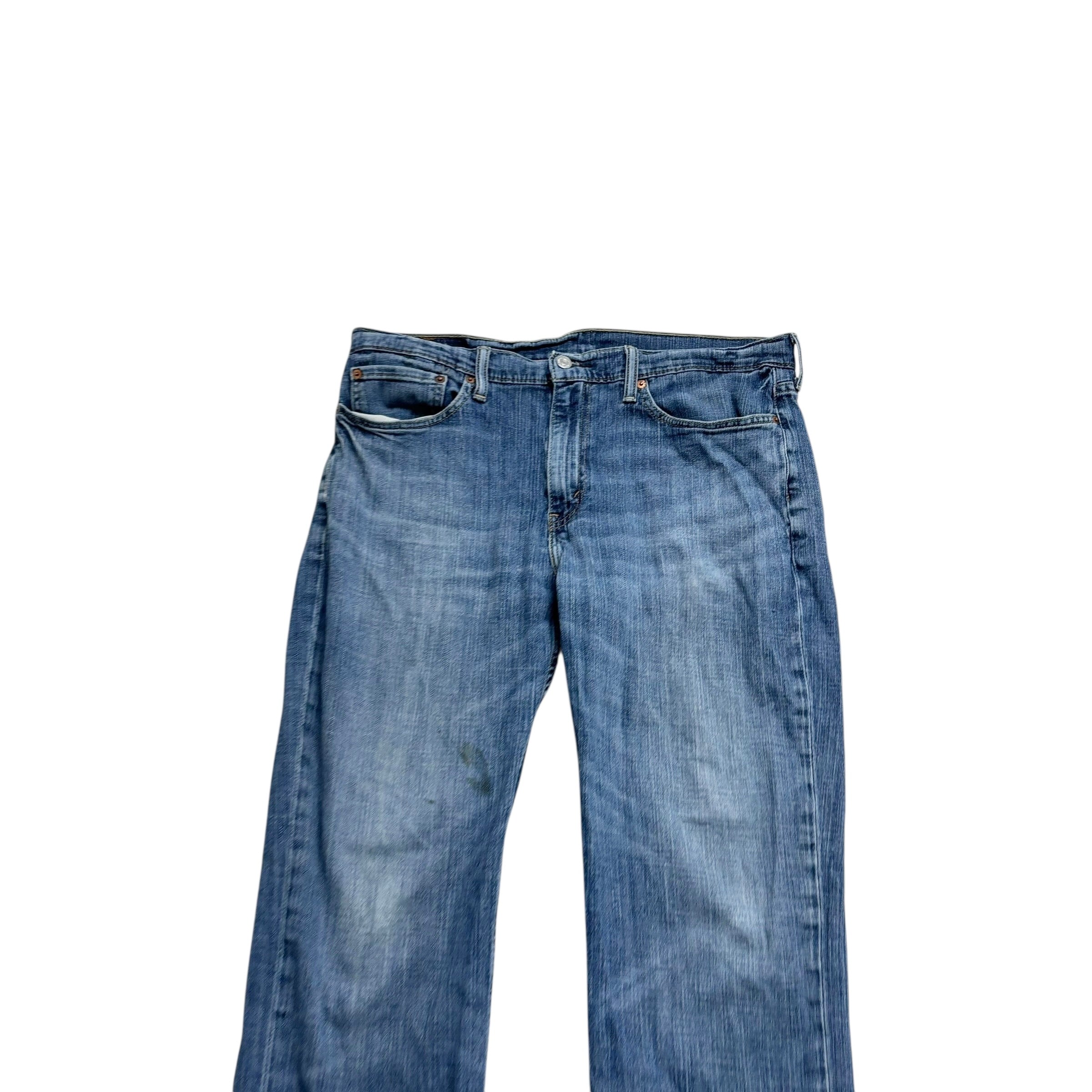 Levis 514 Jeans W36 L30 Mens Mid Blue Regular Straight Fit Stretch Denim (F)