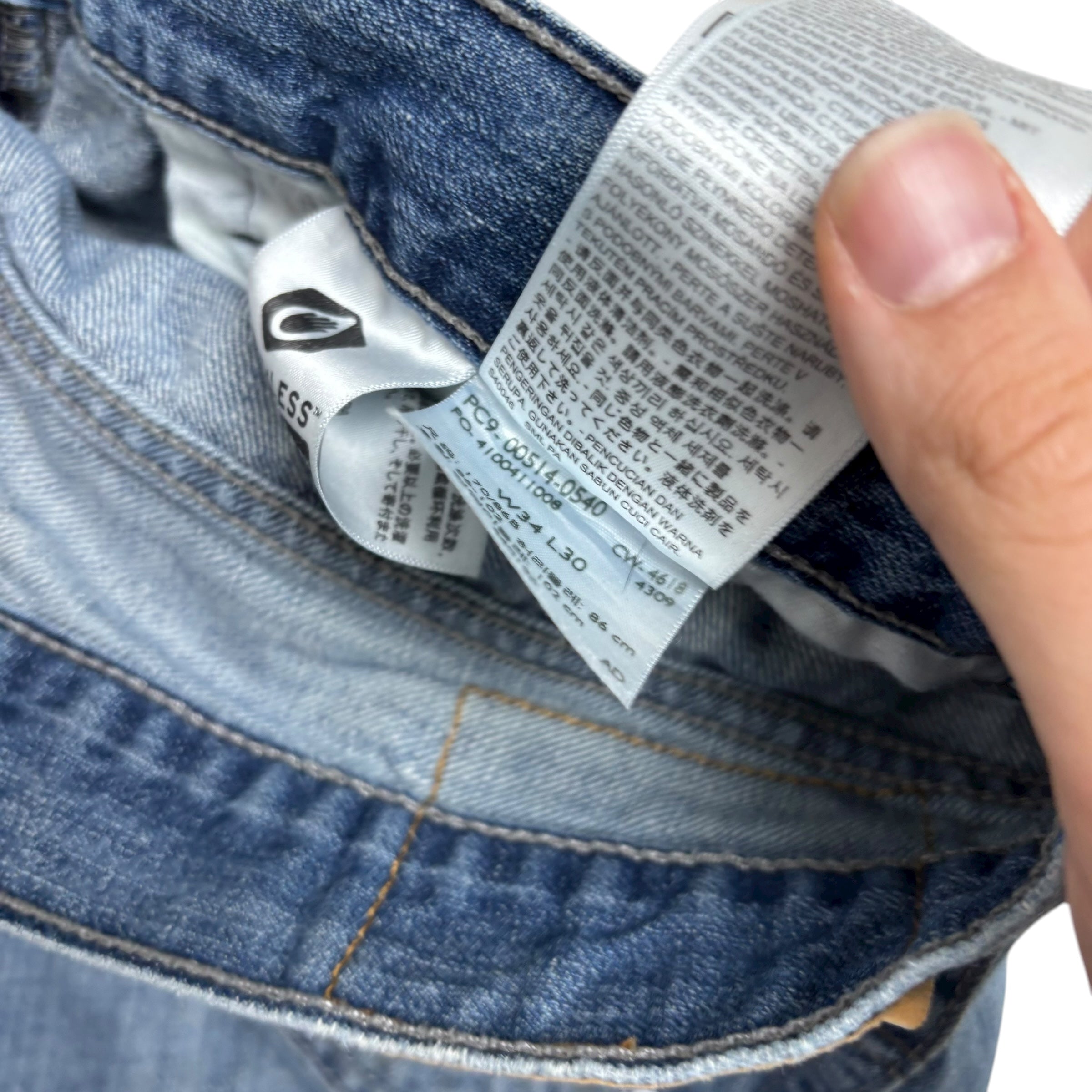 Levis 514 Jeans W34 L29 Mens Mid Blue Regular Straight Fit Denim (F)