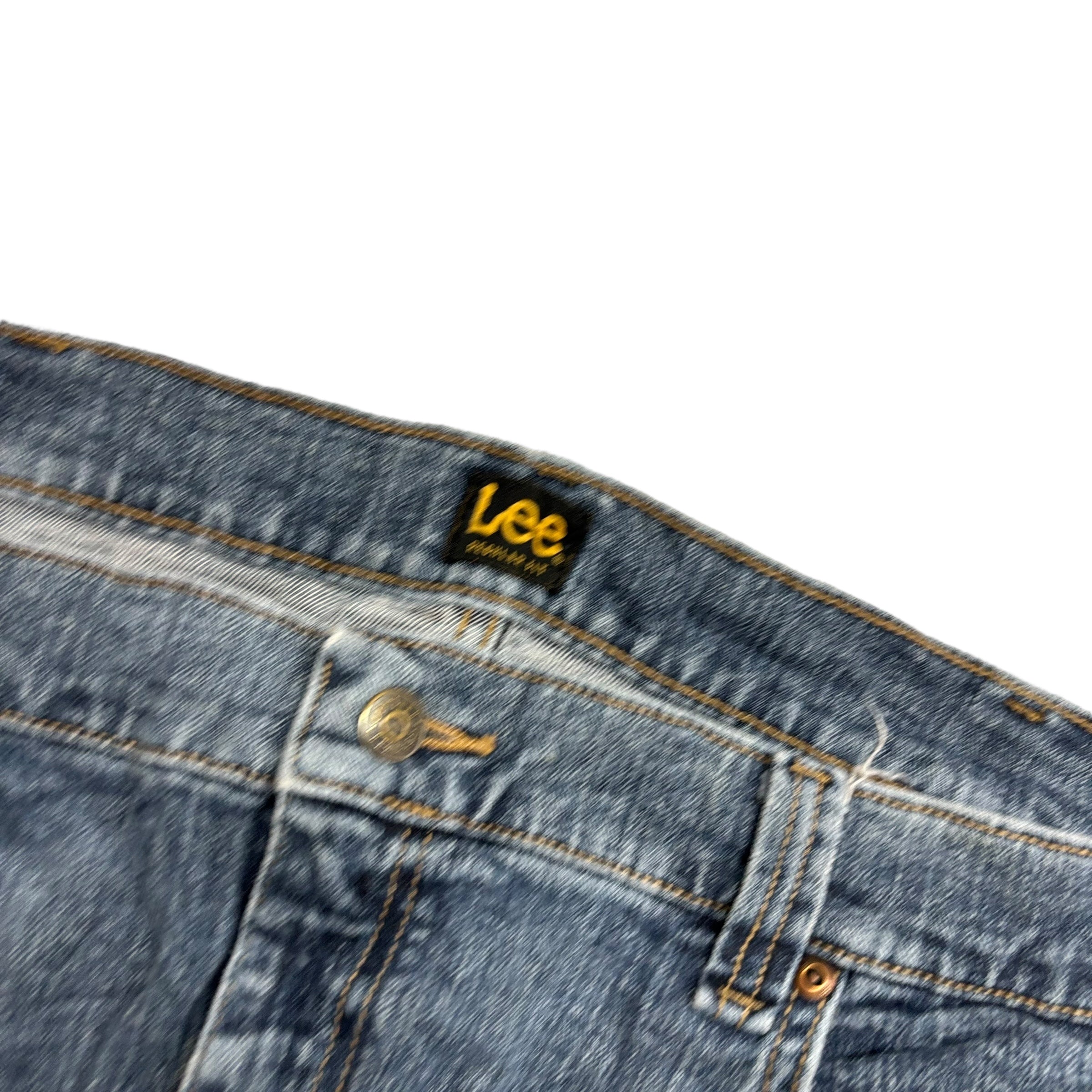 Lee Jeans W44 L31 Mens Mid Blue Regular Straight Fit Stretch Denim (E)