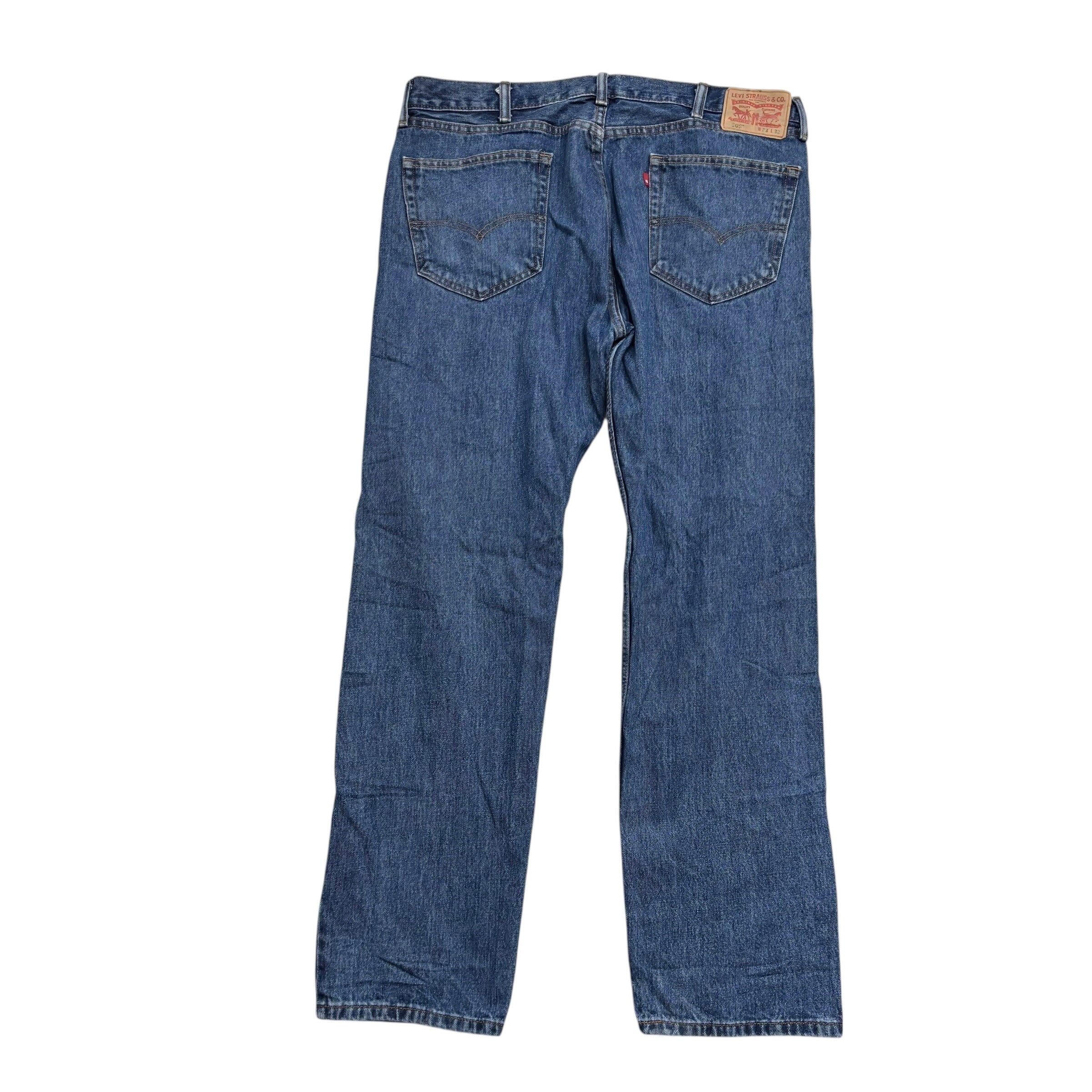 Levis 505 Jeans W38 L32 Mens Mid Blue Regular Straight Fit Denim (E)