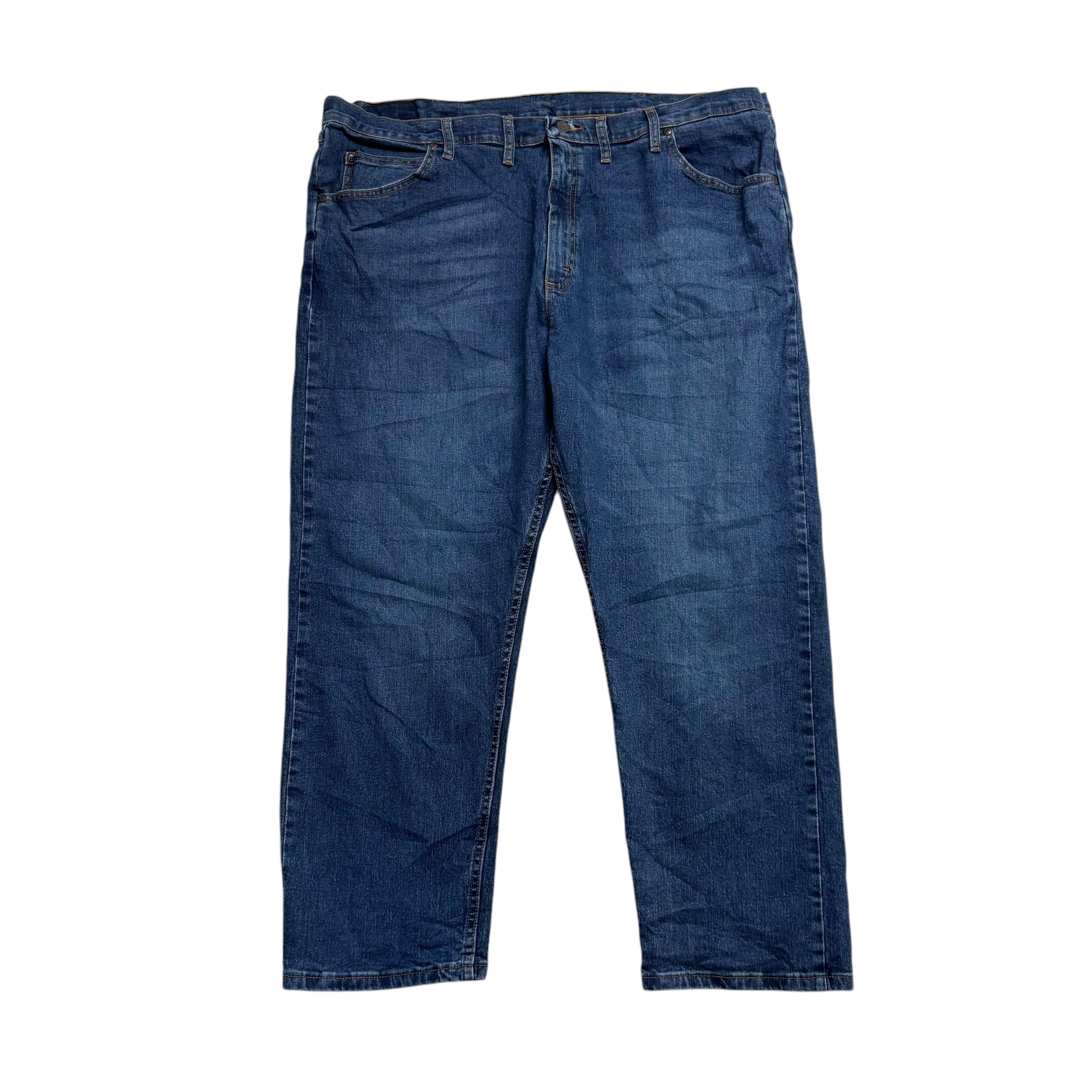 Wrangler Jeans W44 L29 Mens Dark Blue Relaxed Straight Fit Stretch Denim (E)