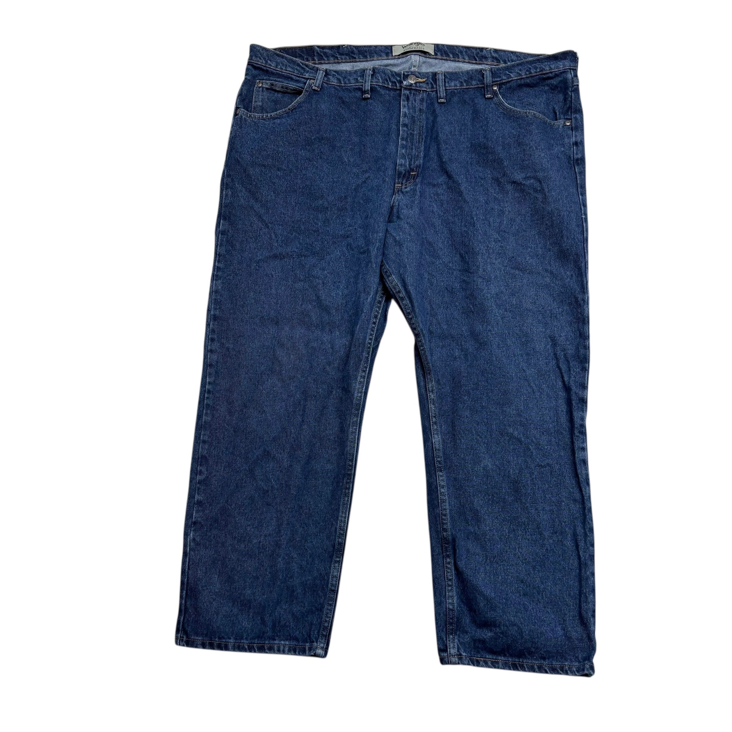 Wrangler Jeans W48 L30 Mens Dark Blue Relaxed Straight Fit Denim (E)