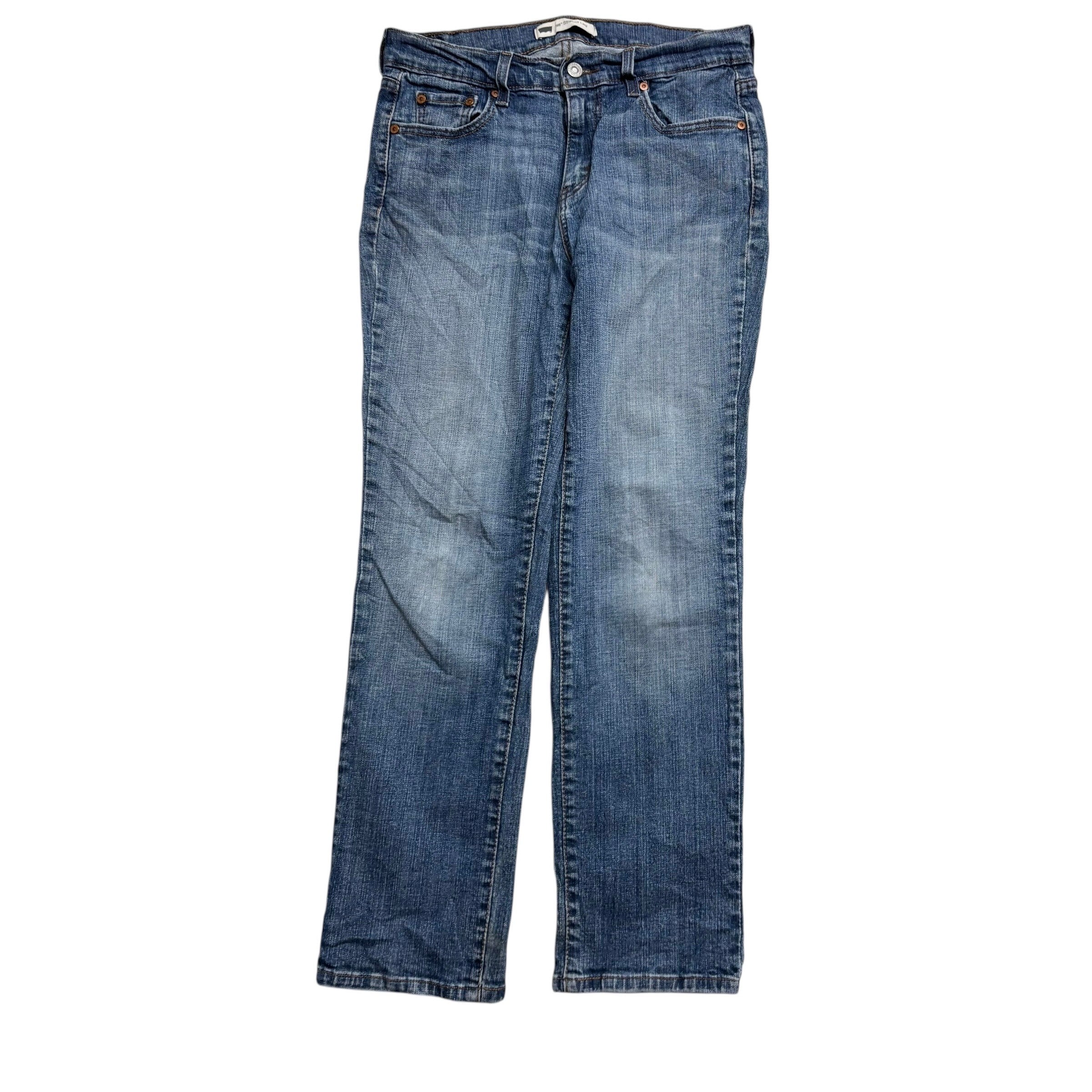 Levis 505 Jeans W29 L29 Womens Regular Straight Mid Blue Stretch Y2K