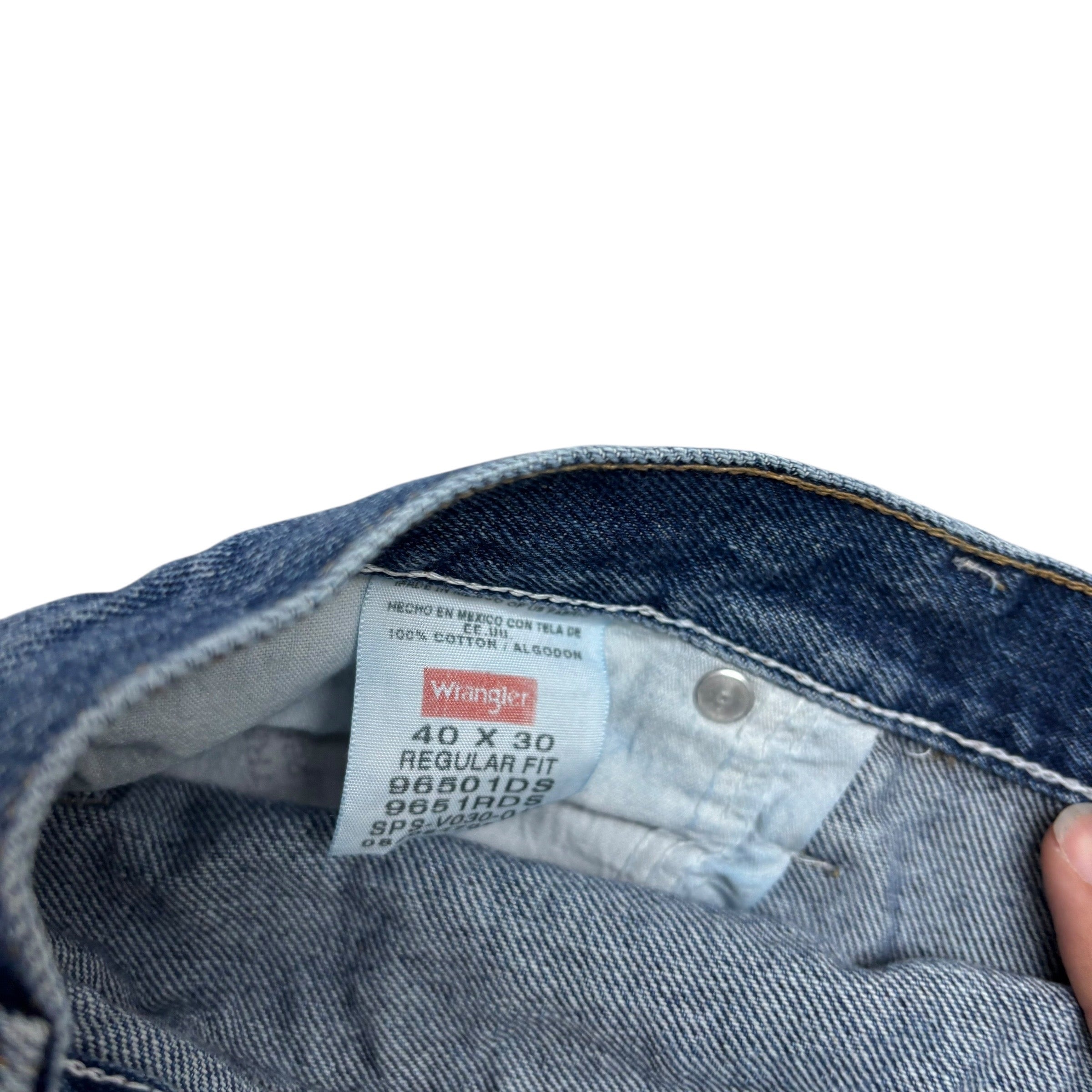 Wrangler Jeans W40 L30 Mens Mid Blue Regular Straight Fit Denim