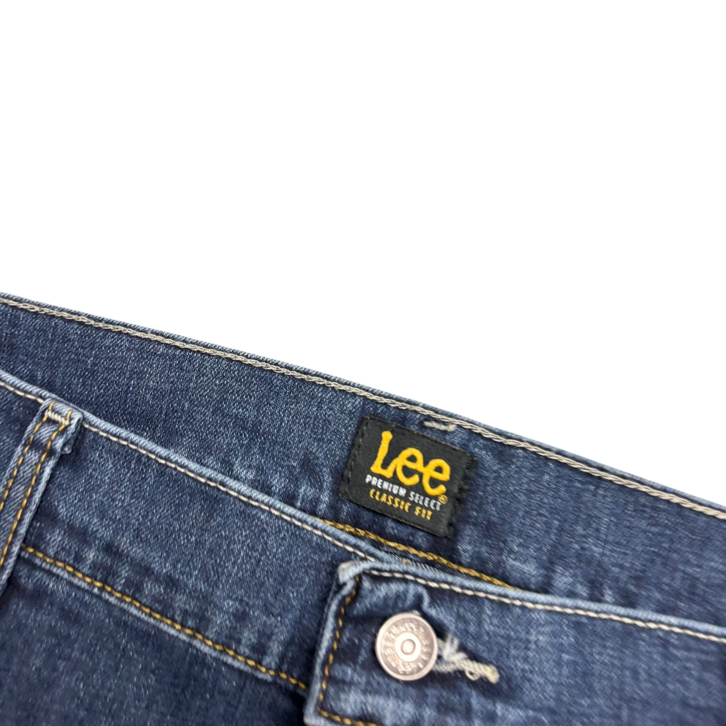 Lee Jeans W42 L30 Mens Dark Blue Regular Straight Fit Stretch Denim (E)