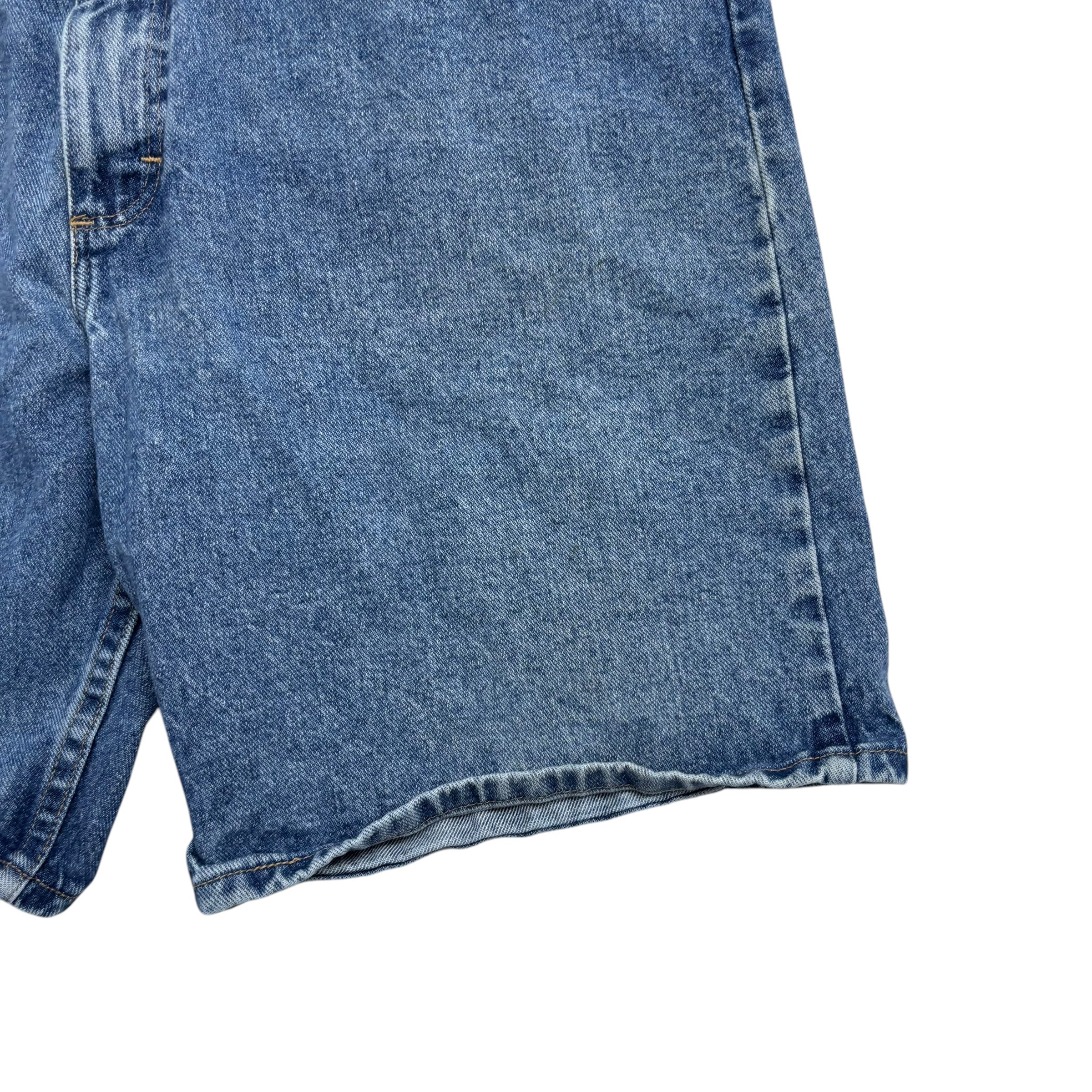 Vintage Wrangler Baggy Jorts W34 Mens Denim Shorts Mid Blue Relaxed Fit