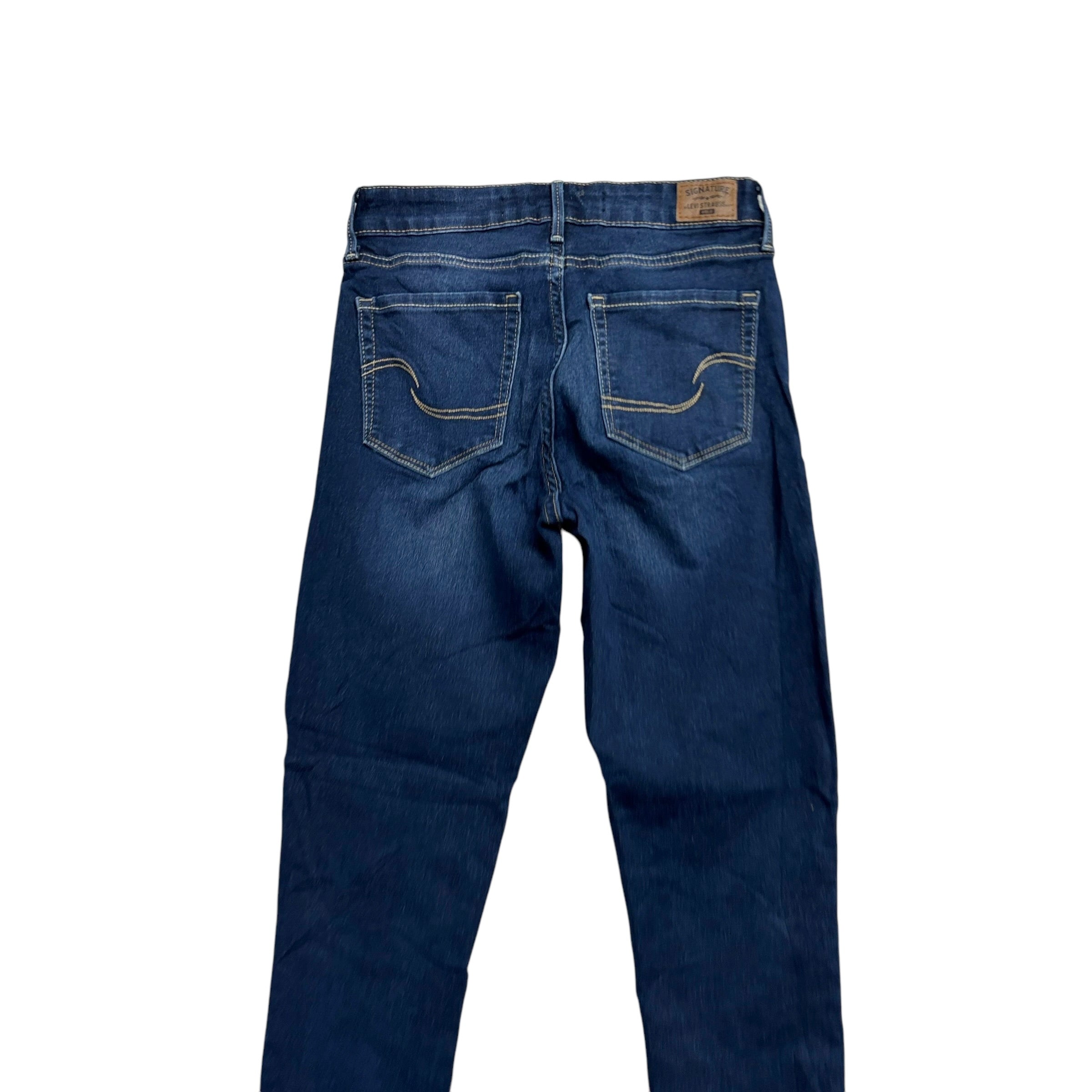 Levis Signature Jeans W25 L30 Womens Skinny Fit Dark Blue Stretch Denim (E)