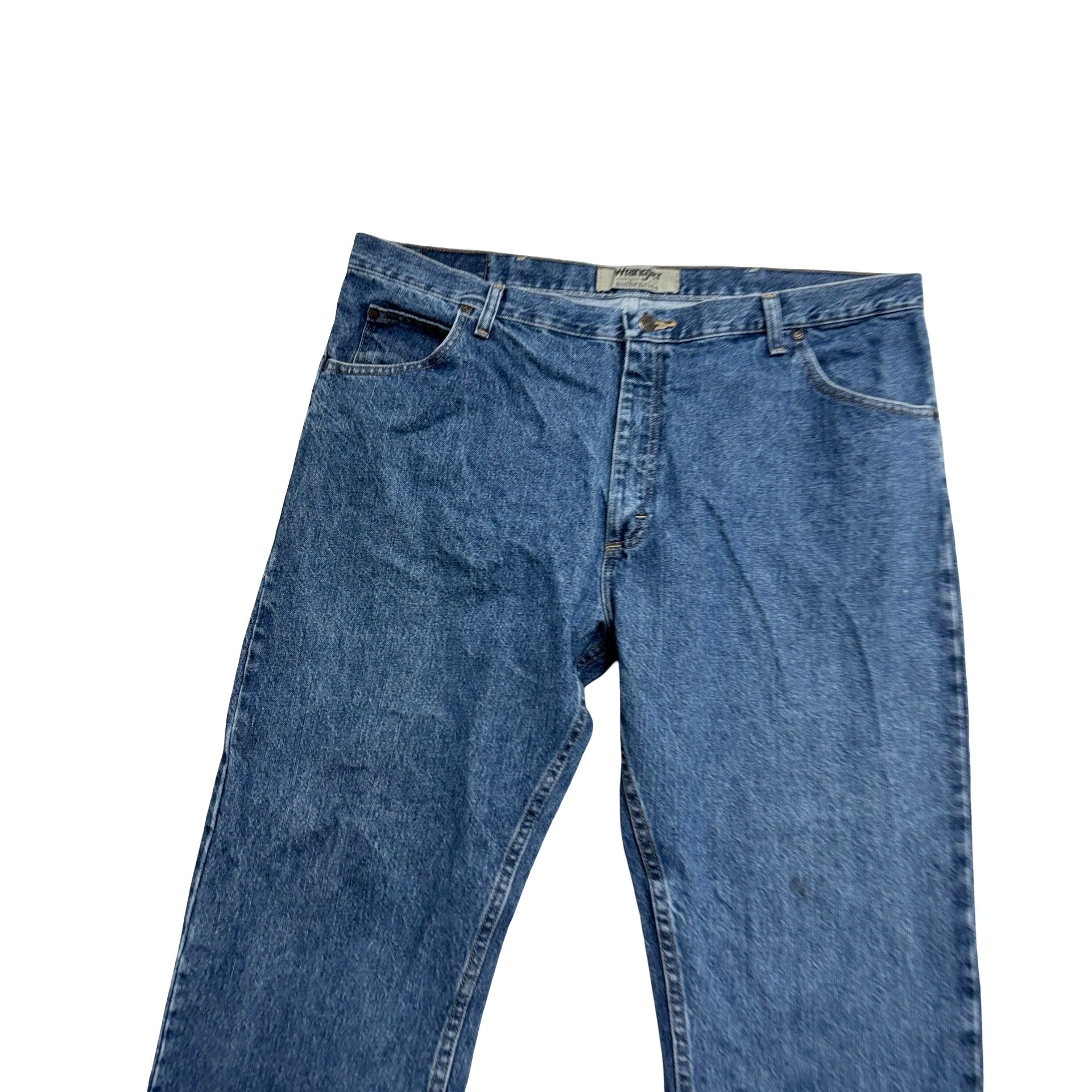 Wrangler Jeans W42 L30 Mens Mid Blue Regular Straight Fit Denim