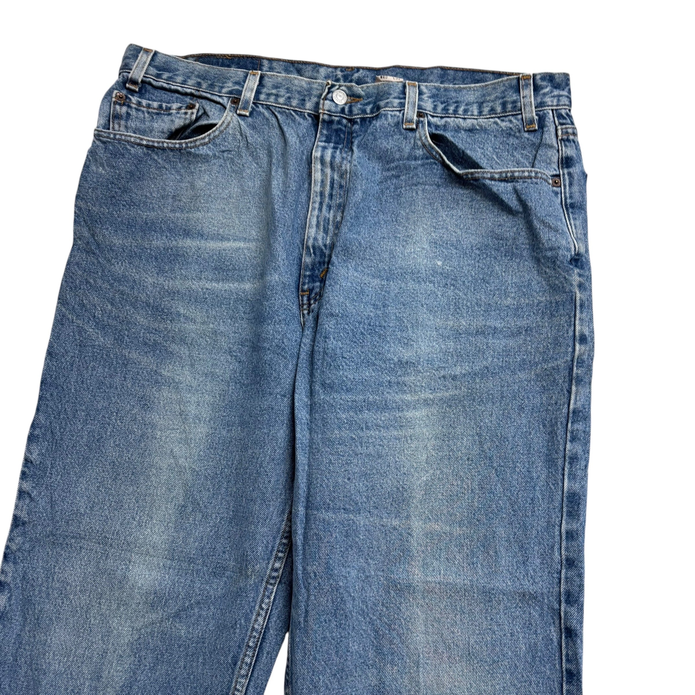 Levis Jeans W40 L30 Mens Light Blue Relaxed Straight Fit Vintage Denim (G)