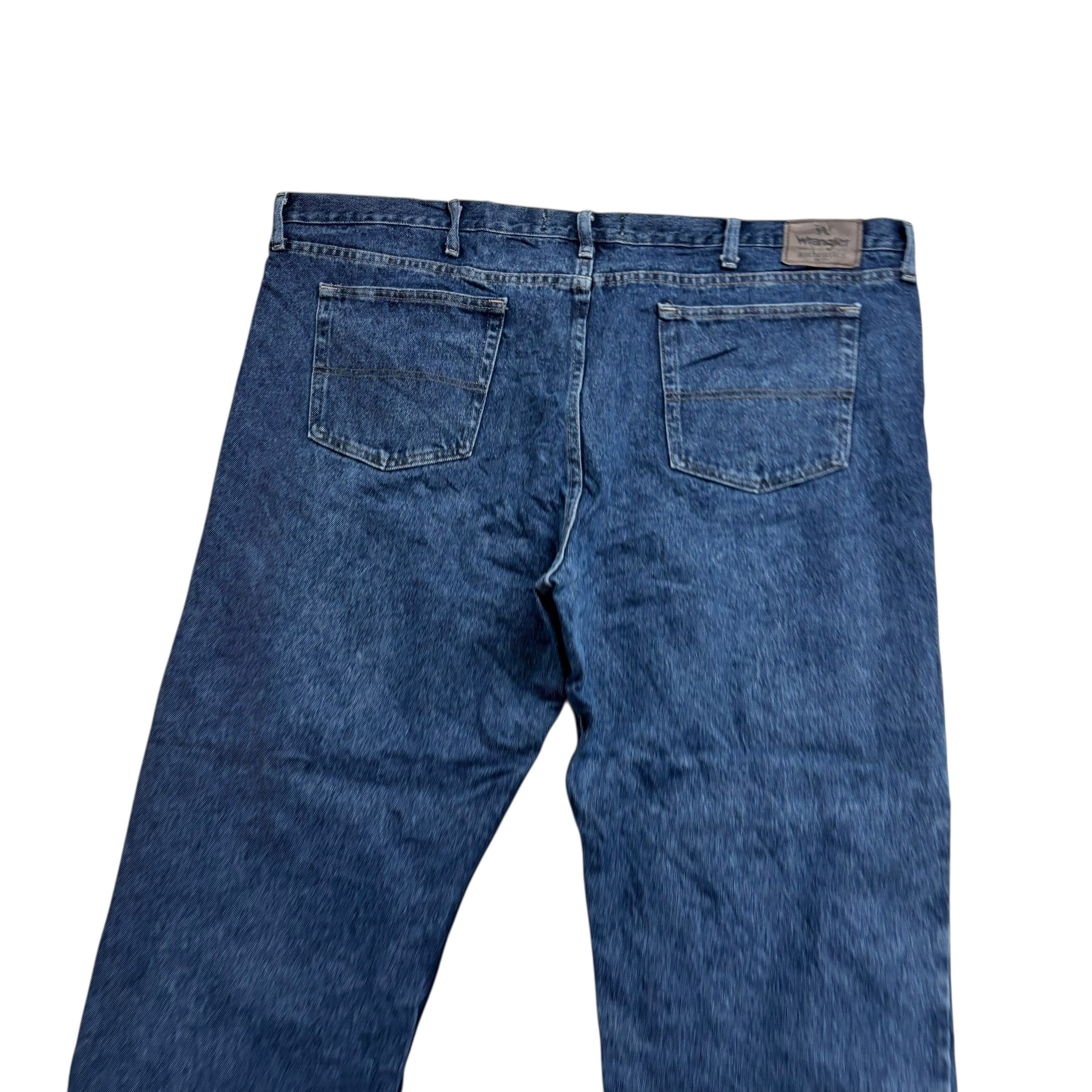 Wrangler Jeans W48 L30 Mens Mid Blue Relaxed Straight Fit Denim (E)