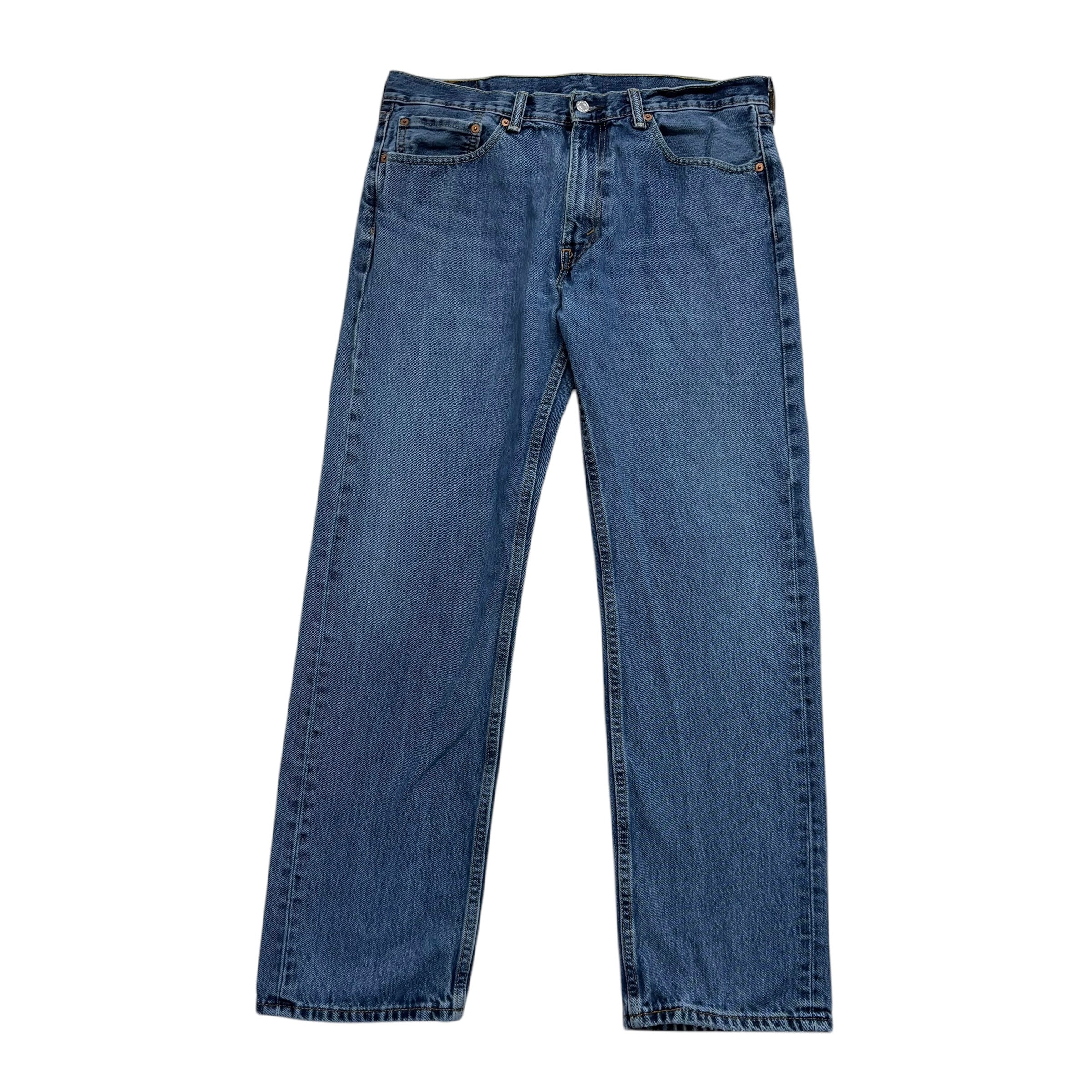 Levis 505 Jeans W36 L32 Mens Mid Blue Regular Straight Fit Denim