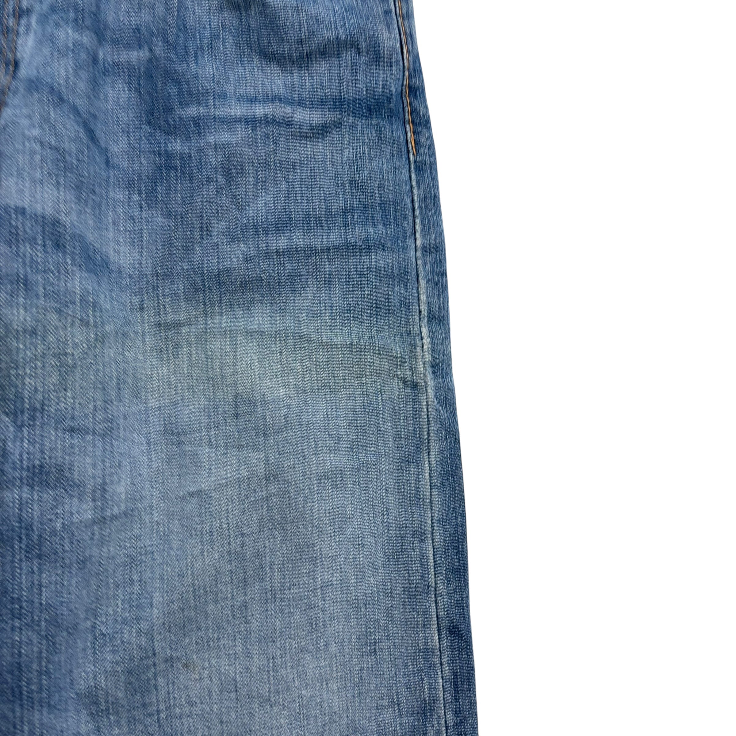 Levis 504 Jeans W33 L34 Mens Mid Blue Regular Straight Fit Denim