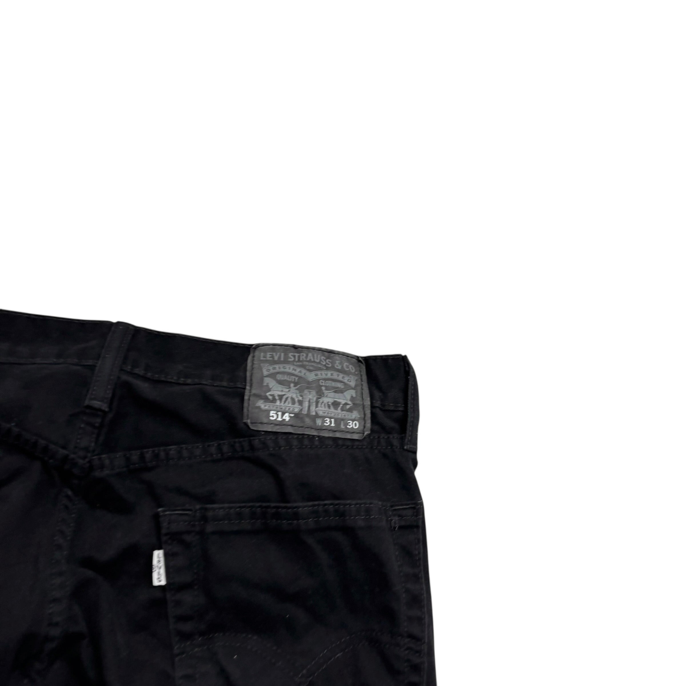 Levis 514 Trousers W31 L30 Mens Black Regular Straight Fit Cotton Pants (E)