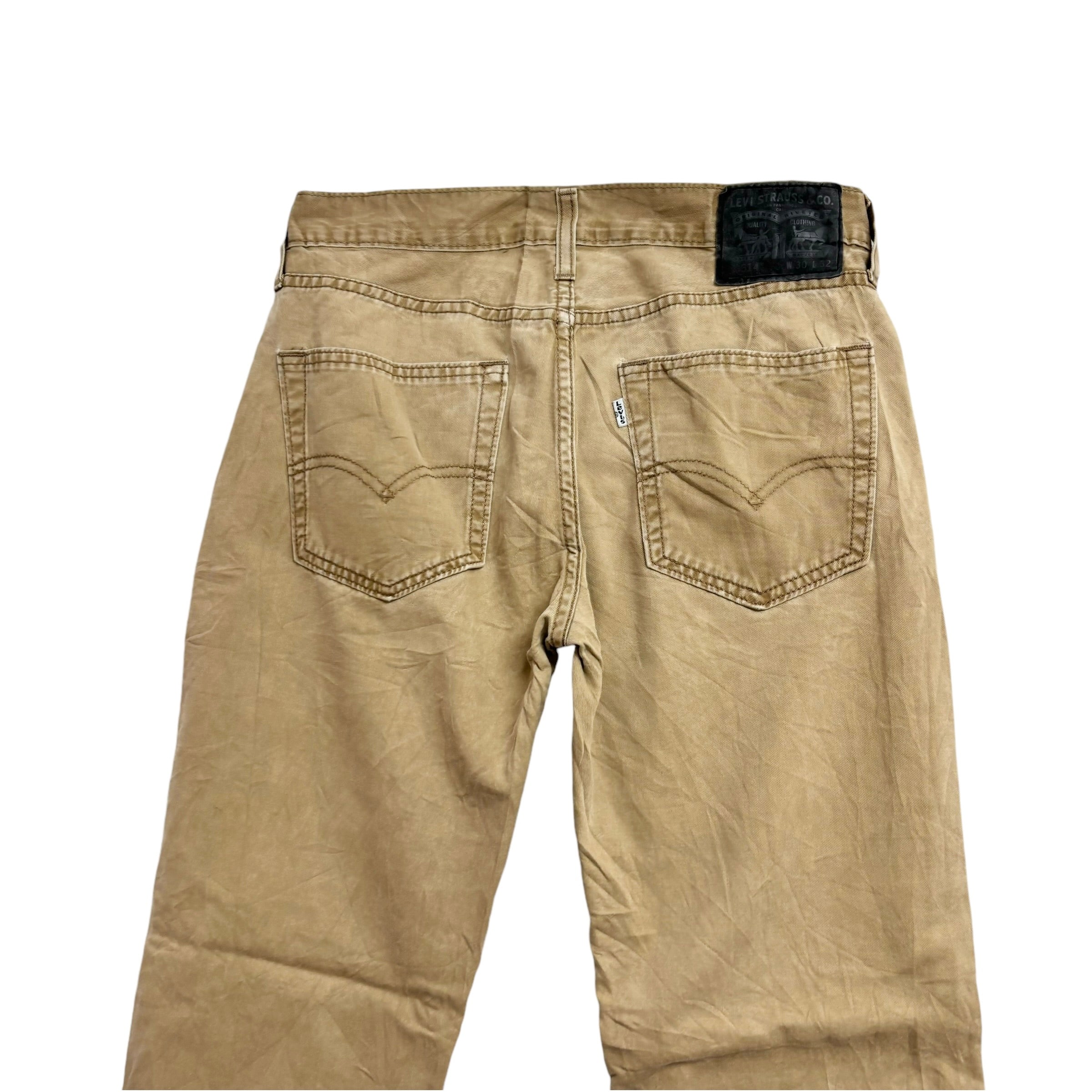 Levis 514 Trousers W30 L31 Mens Beige Tan Regular Straight Fit Cotton Pants