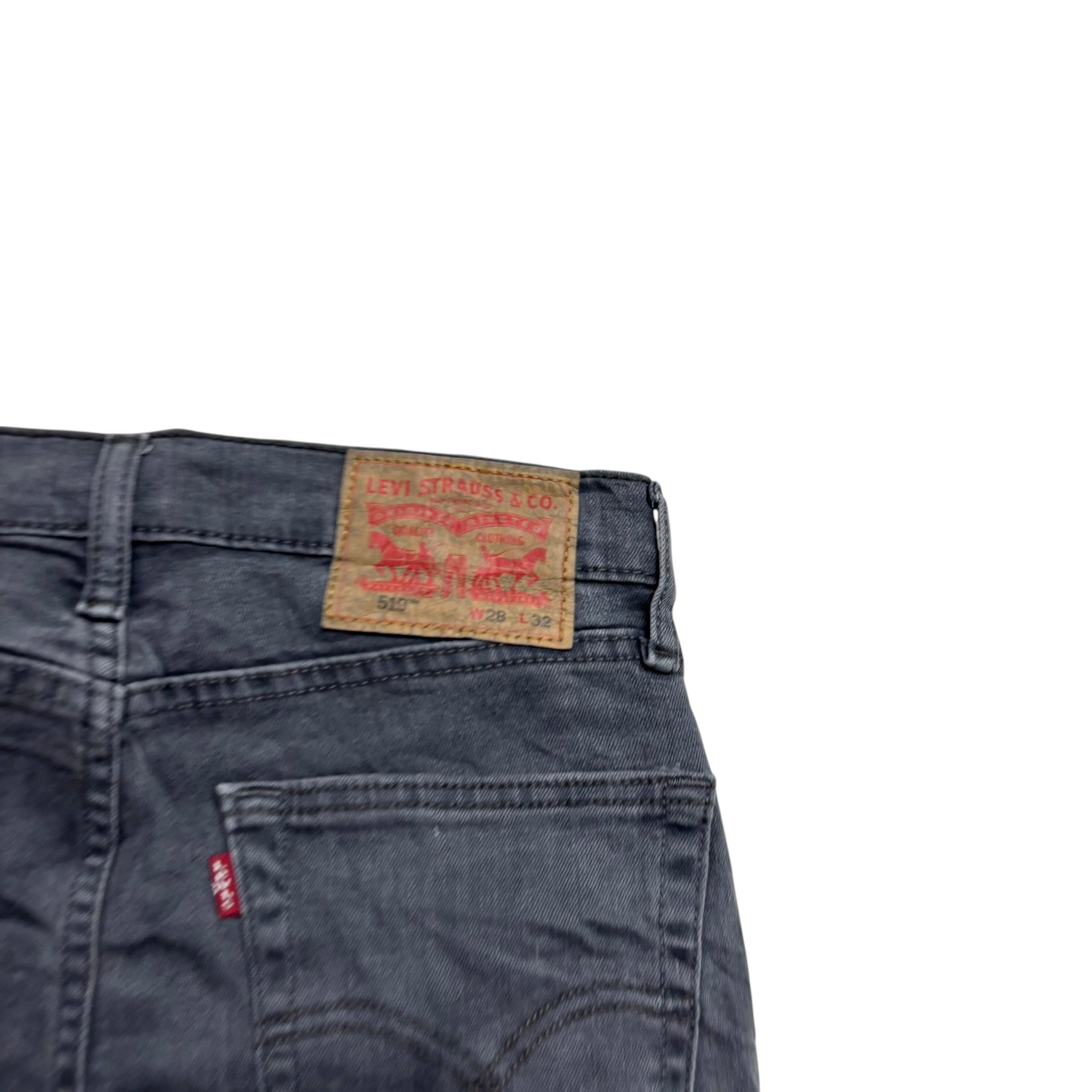 Levis 519 Jeans W28 L32 Mens Grey Super Skinny Fit Stretch Denim (E)