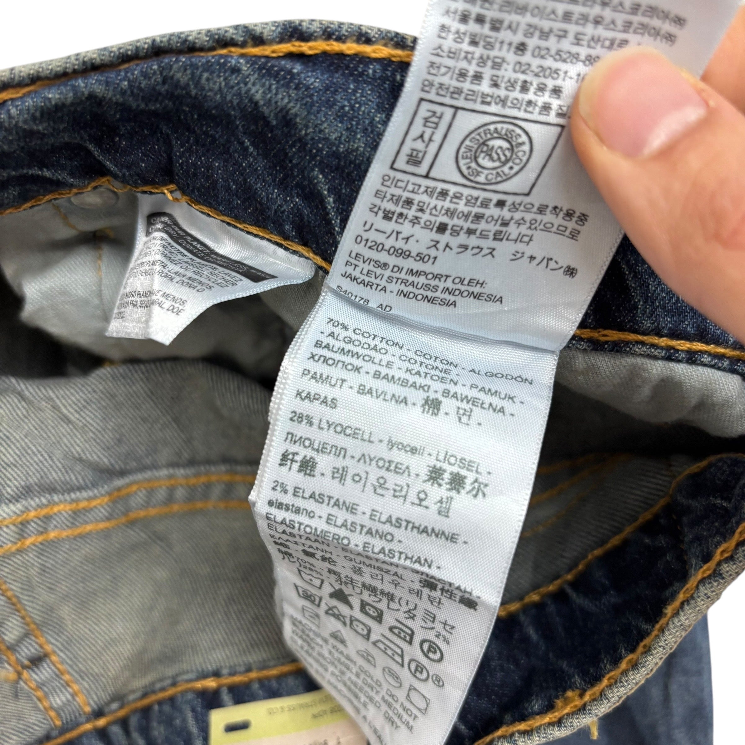 Levis 511 Jeans W34 L34 Mens Mid Blue Slim Fit Stretch Denim (E)