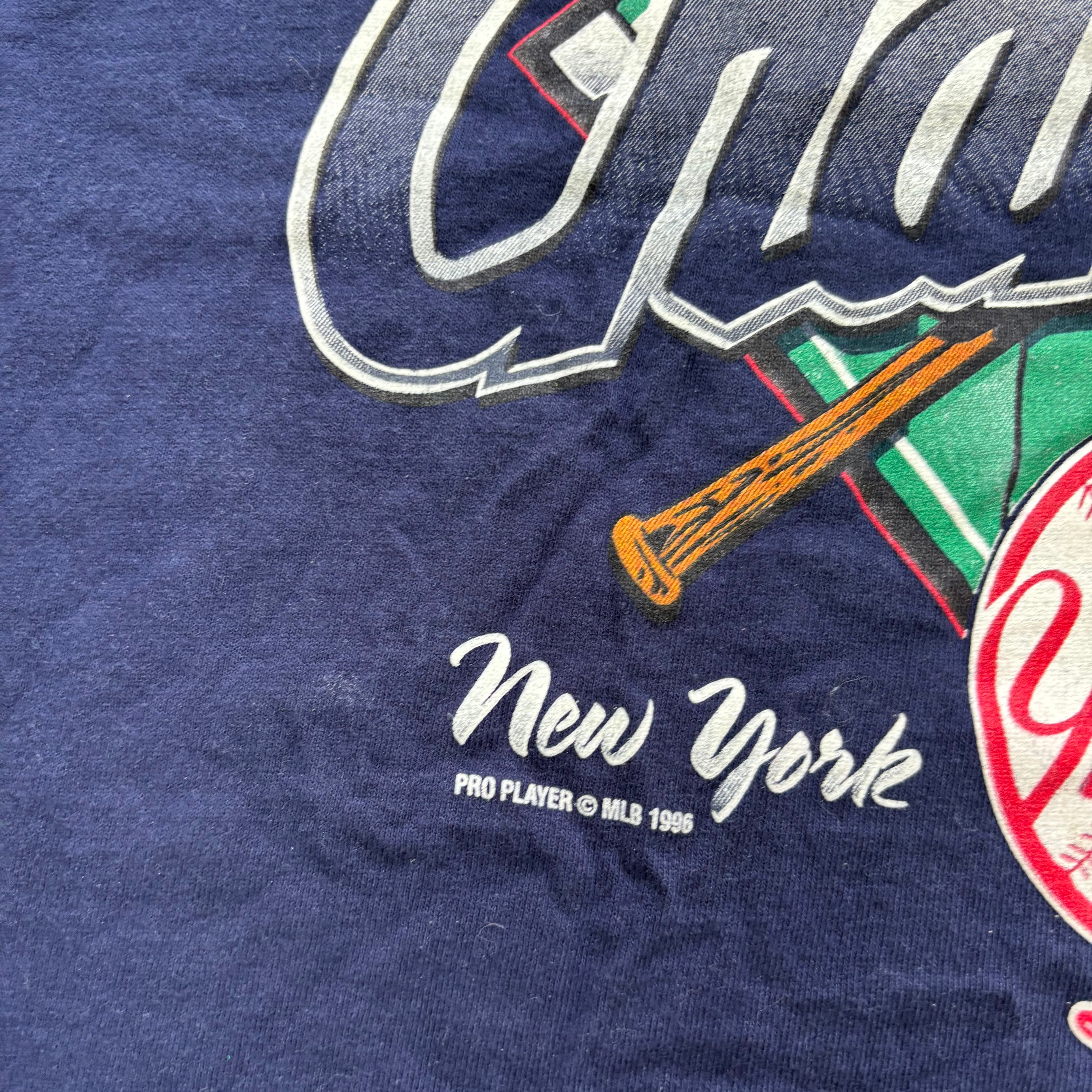 Vintage T Shirt Mens XXL Navy Blue Single Stitch Graphic Print 90s Baseball (E)