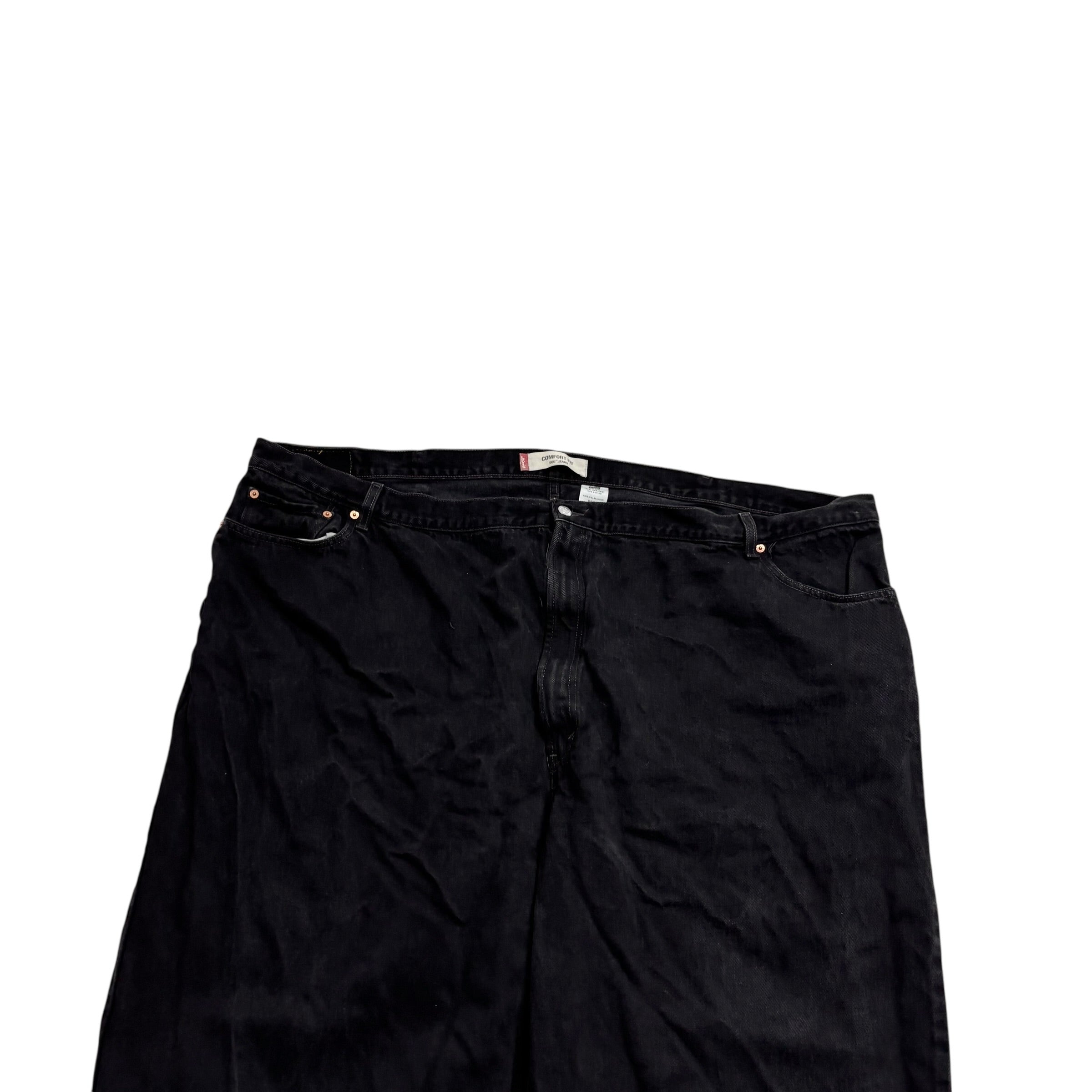 Levis 560 Jeans W58 L30 Mens Black Baggy Relaxed Comfort Vintage Denim (E)