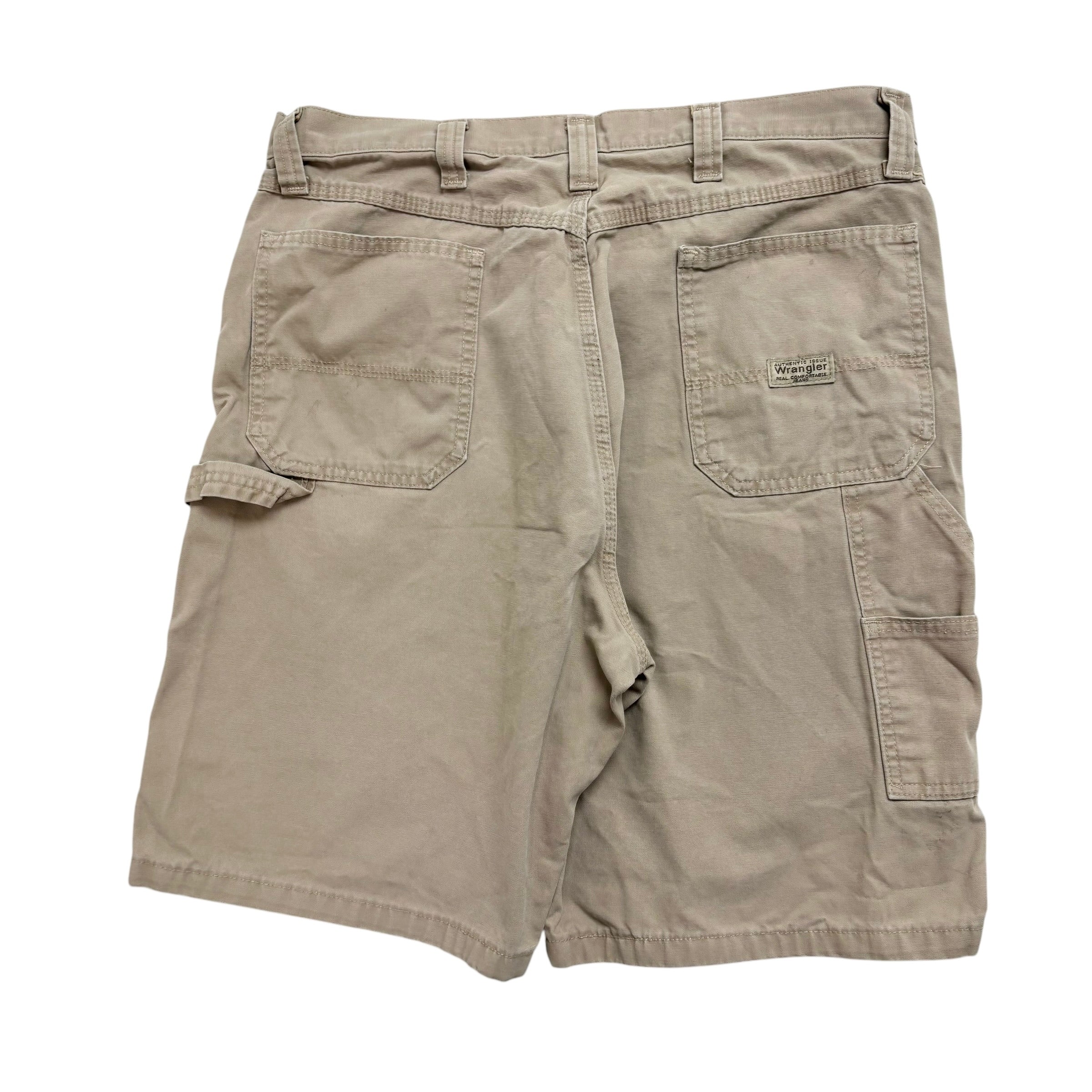Wrangler Baggy Jorts W36 Mens Beige Canvas Shorts Relaxed Carpenter (F)