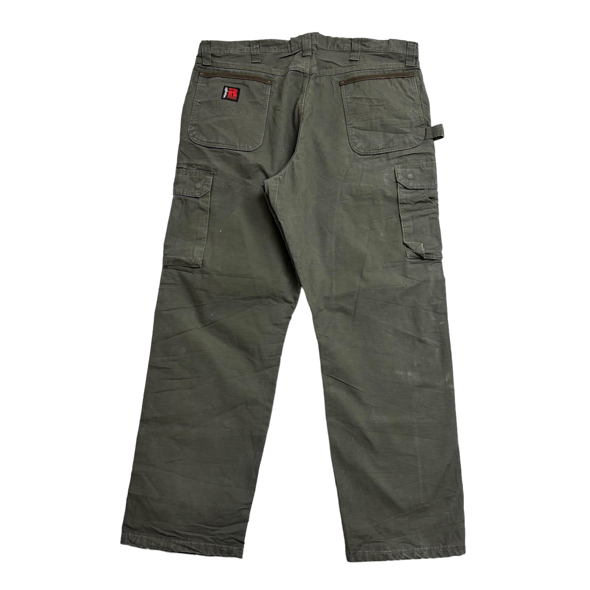 Wrangler Carpenter Pants W40 L32 Mens Olive Green Baggy Relaxed Fit