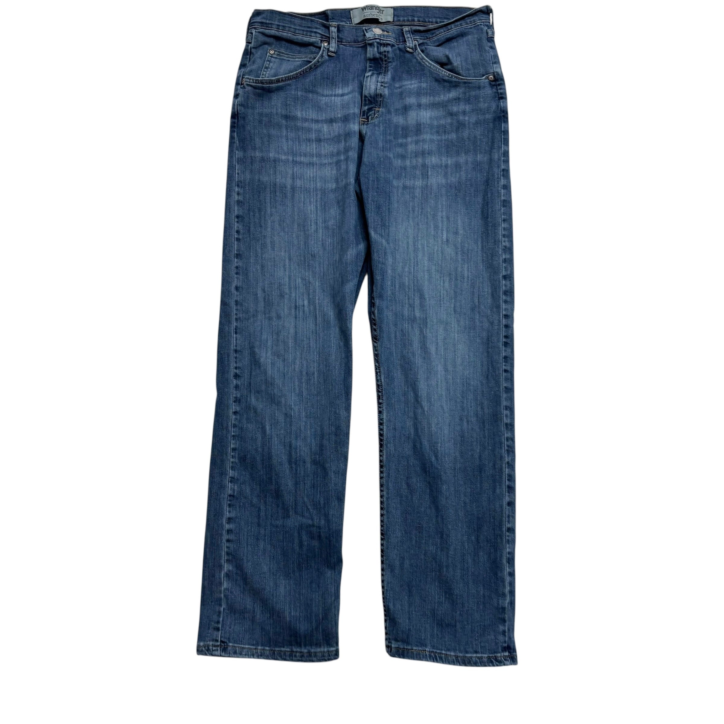 Wrangler Jeans W32 L32 Mens Dark Blue Relaxed Straight Fit Stretch Denim