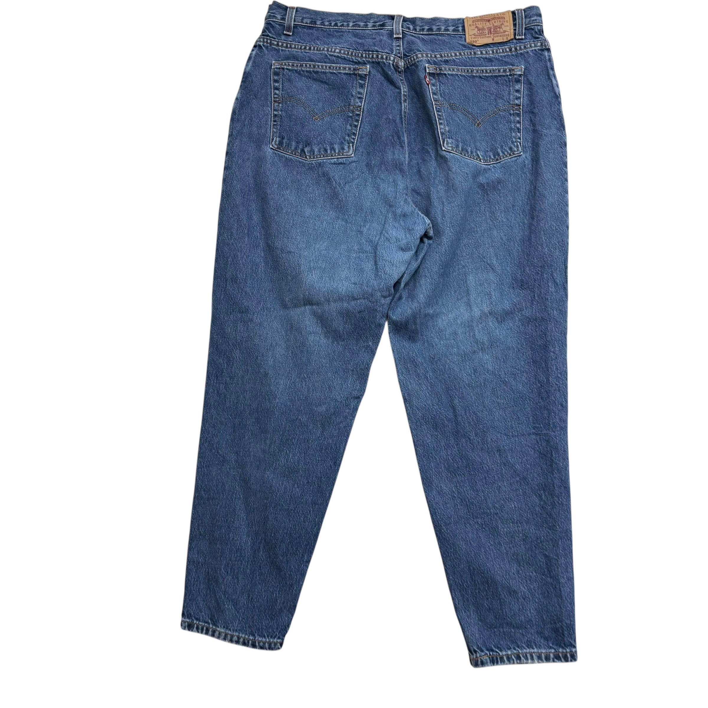 Levis 550 Jeans W38 L30 Womens Mid Blue Relaxed Tapered Fit Vintage